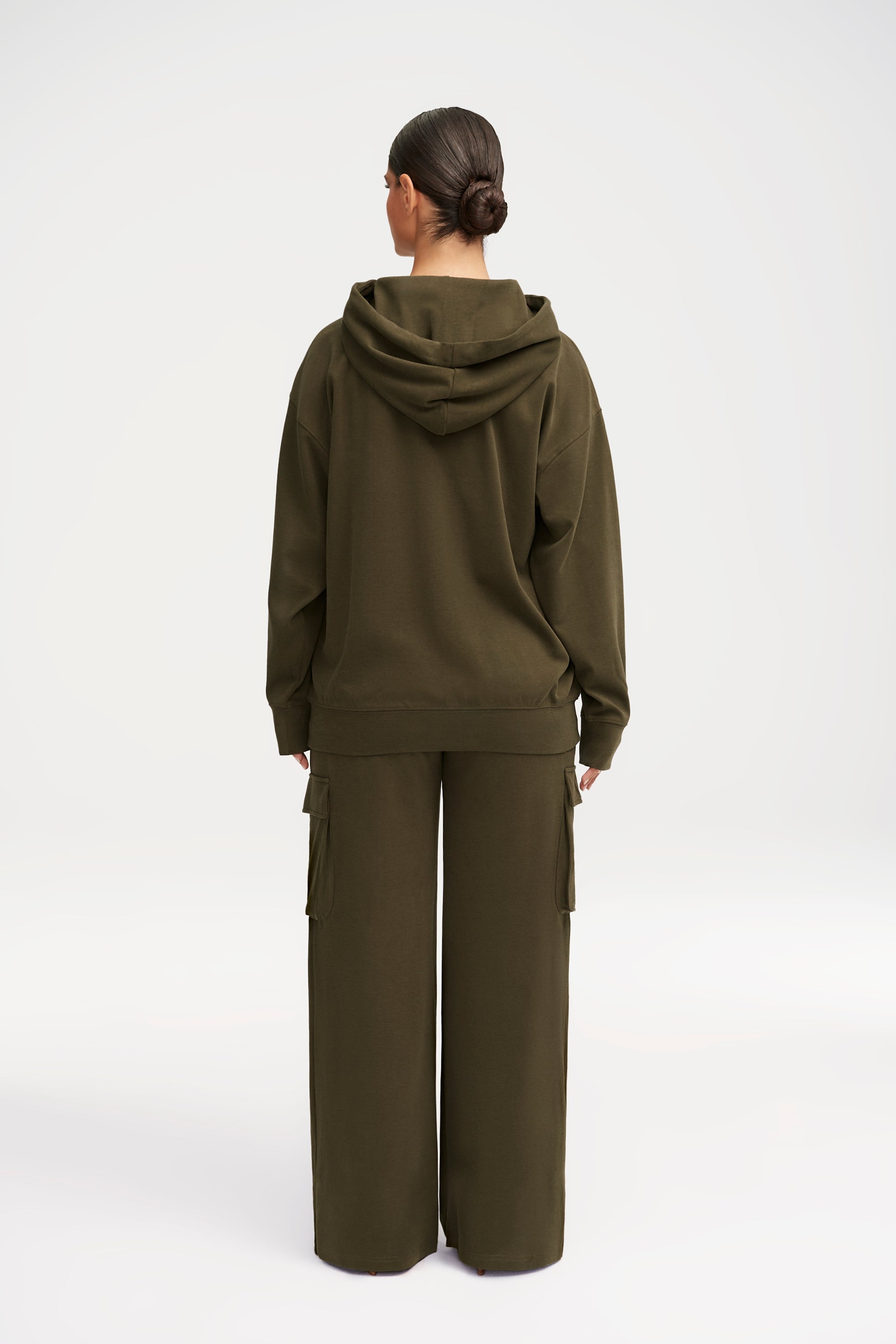 Demi Oversized Cargo Pocket Hoodie - Khaki Green Clothing Veiled 