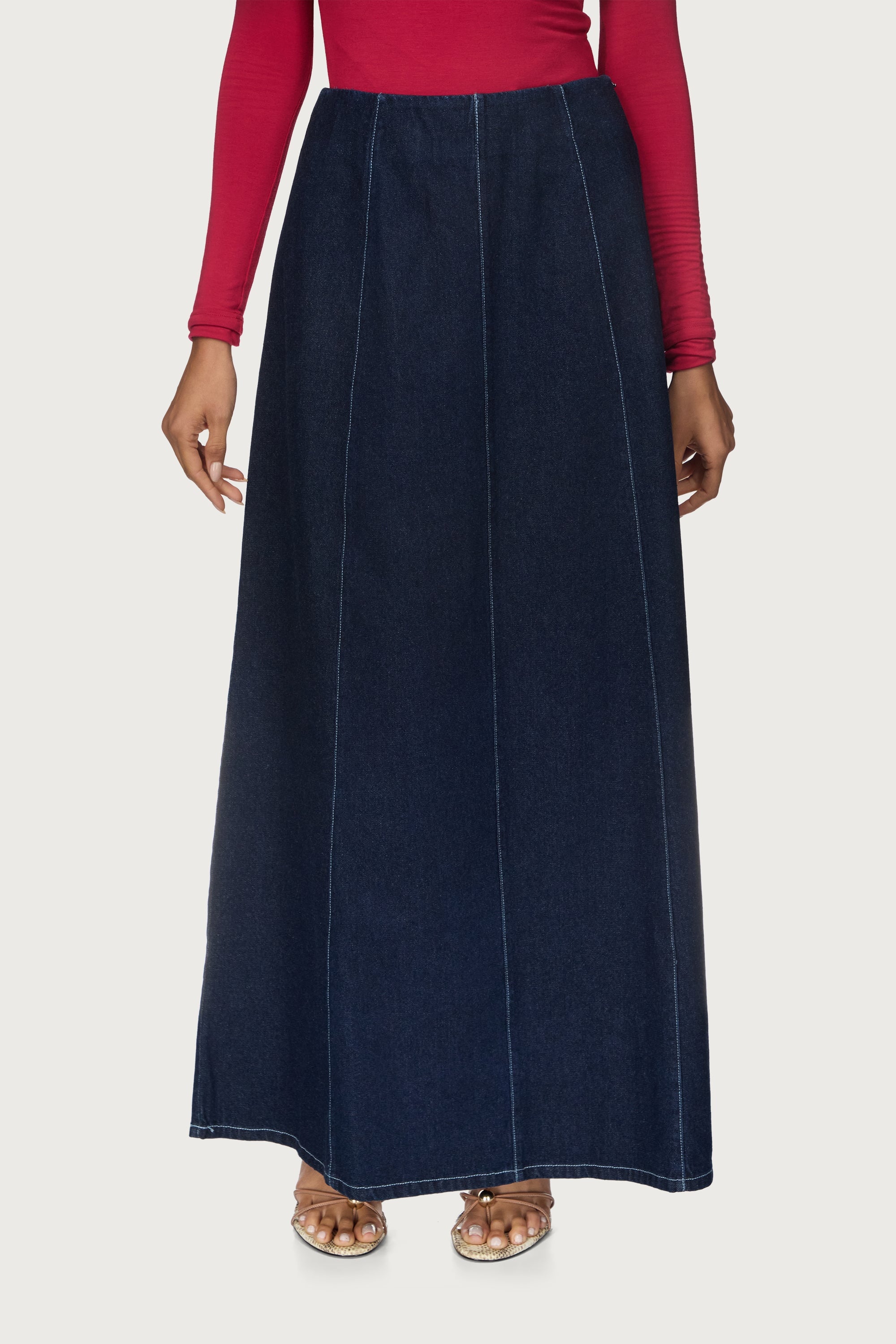 Denim Flare Skirt Abayas Veiled 