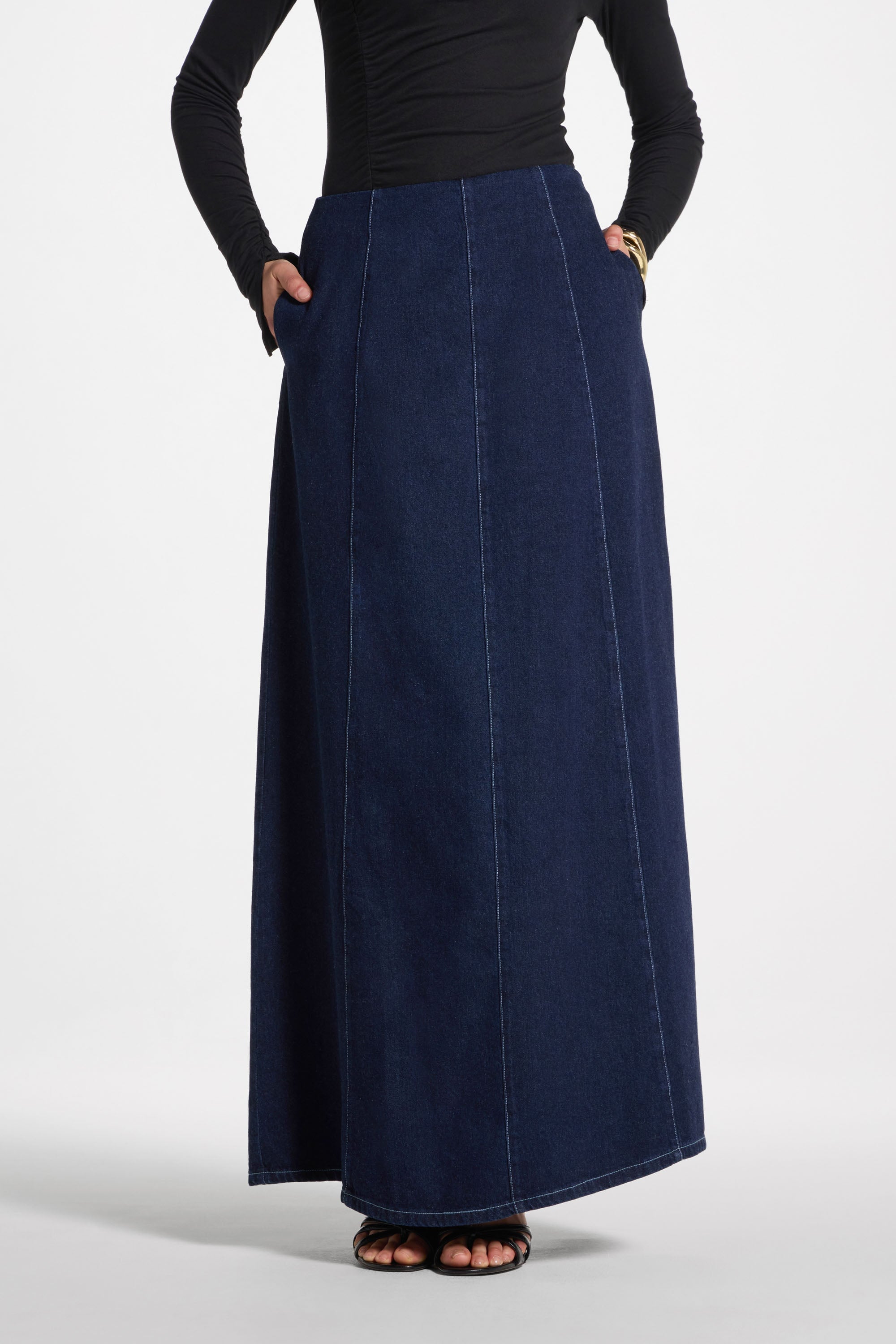 Denim Flare Skirt Abayas Veiled 