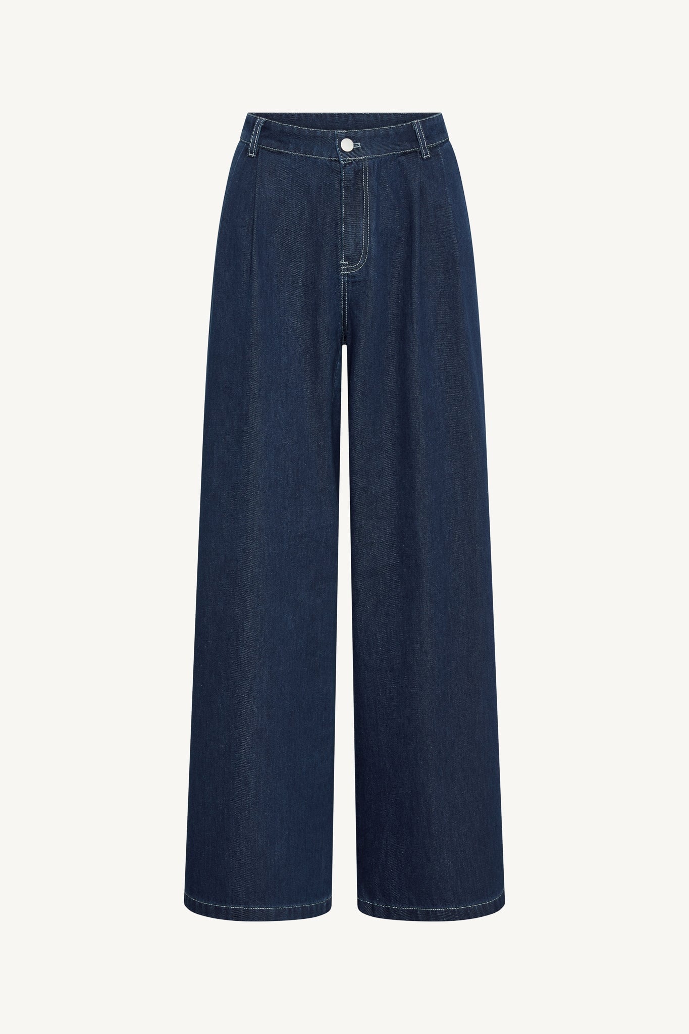 Denim Twin Pleat Pants - Dark Wash Abayas Veiled 