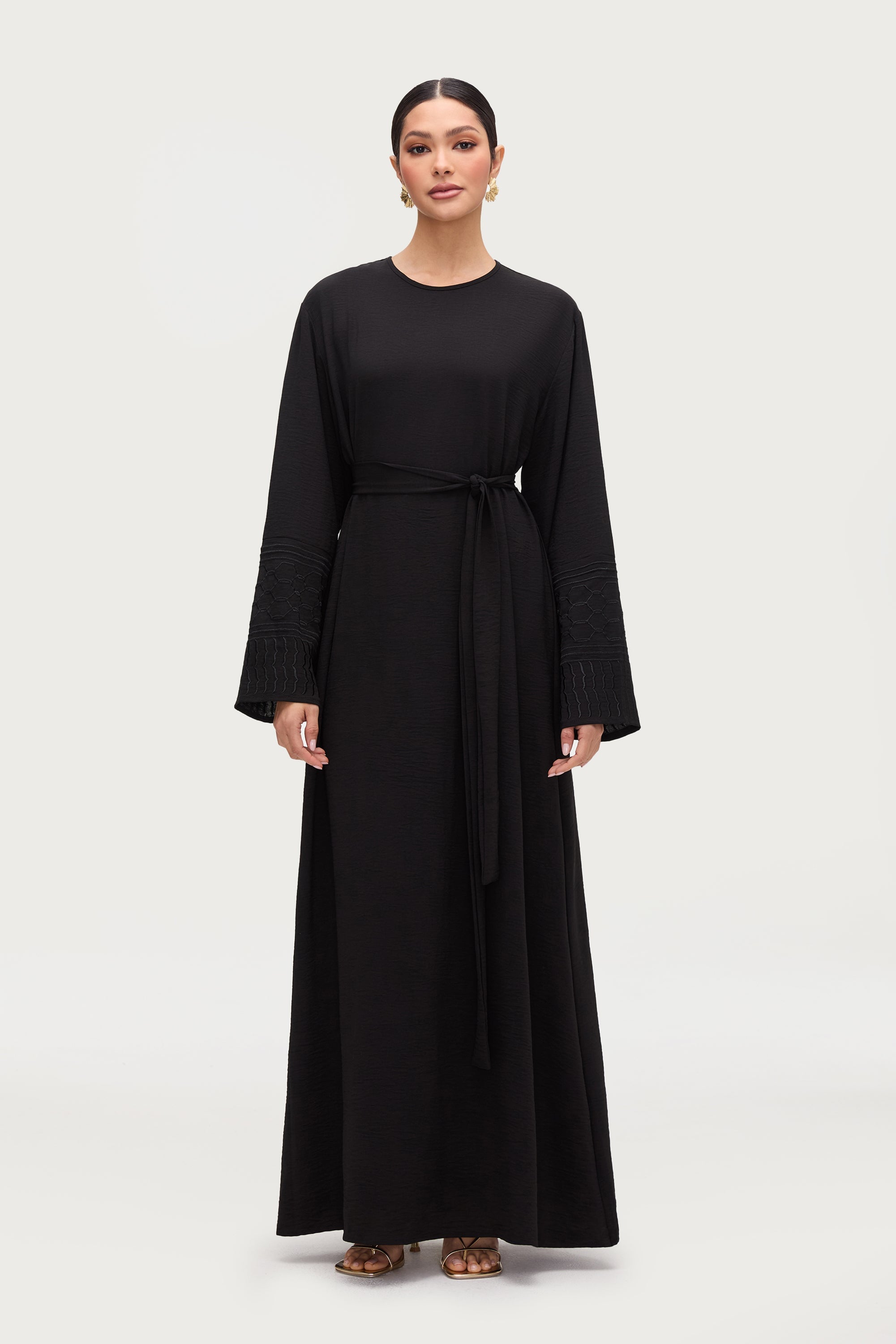 Dima Embroidered Maxi Dress - Black Abayas Veiled 