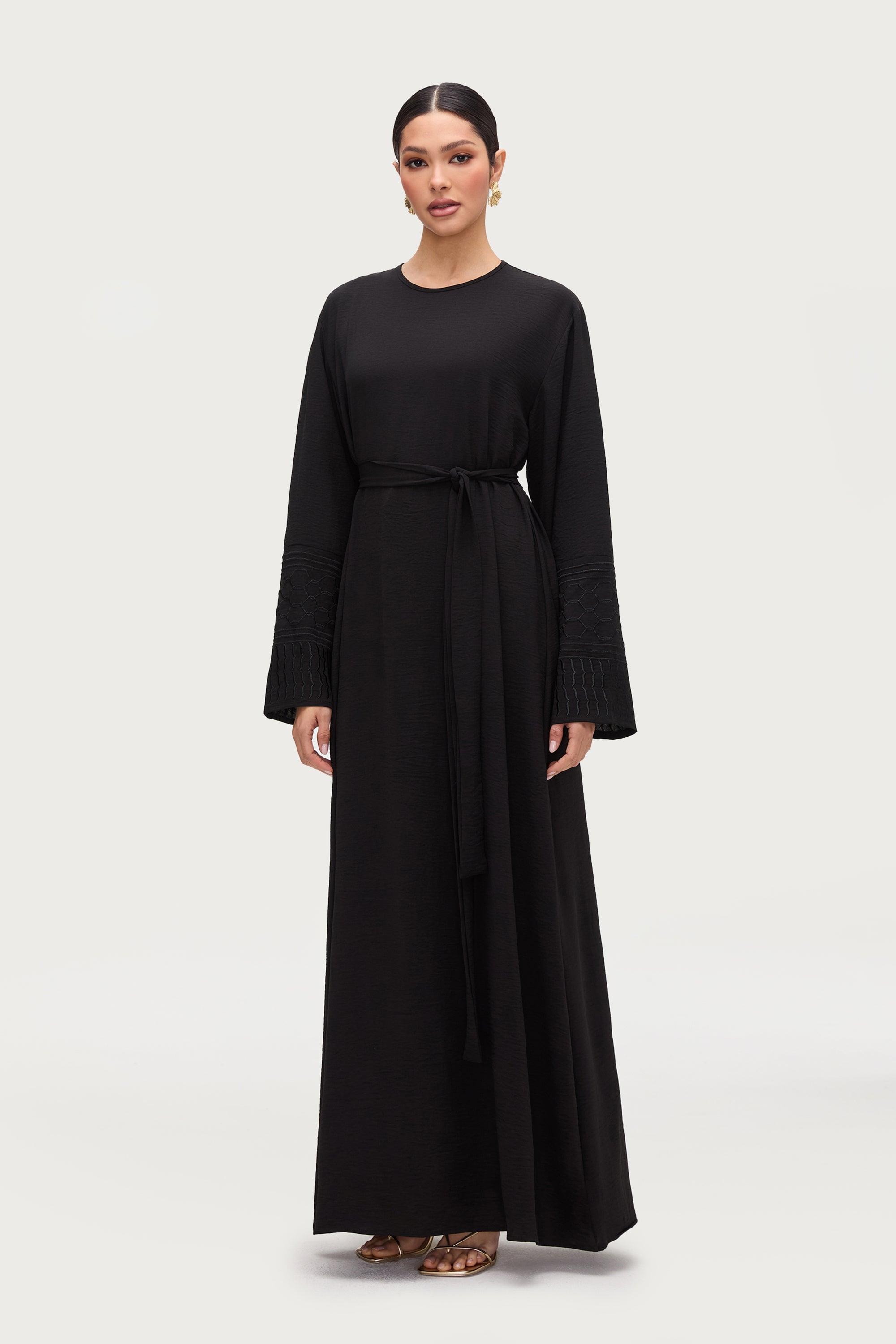 Dima Embroidered Maxi Dress - Black Abayas Veiled 