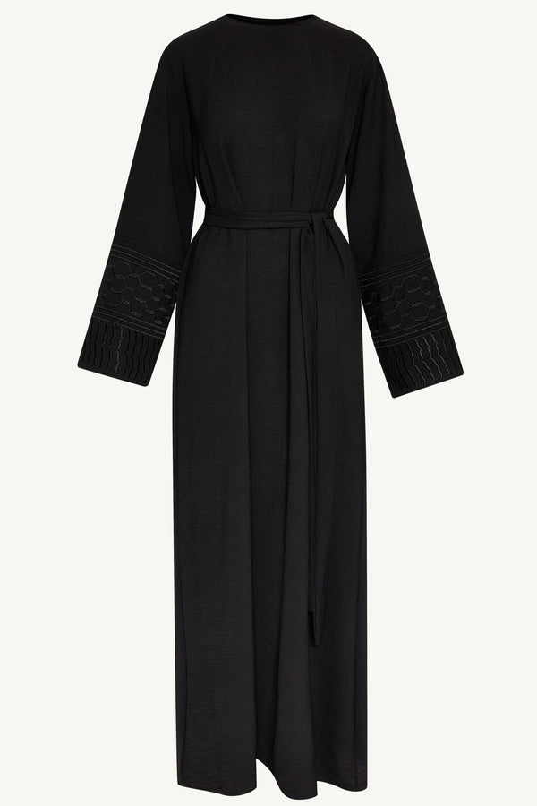 Dima Embroidered Maxi Dress - Black Abayas Veiled 