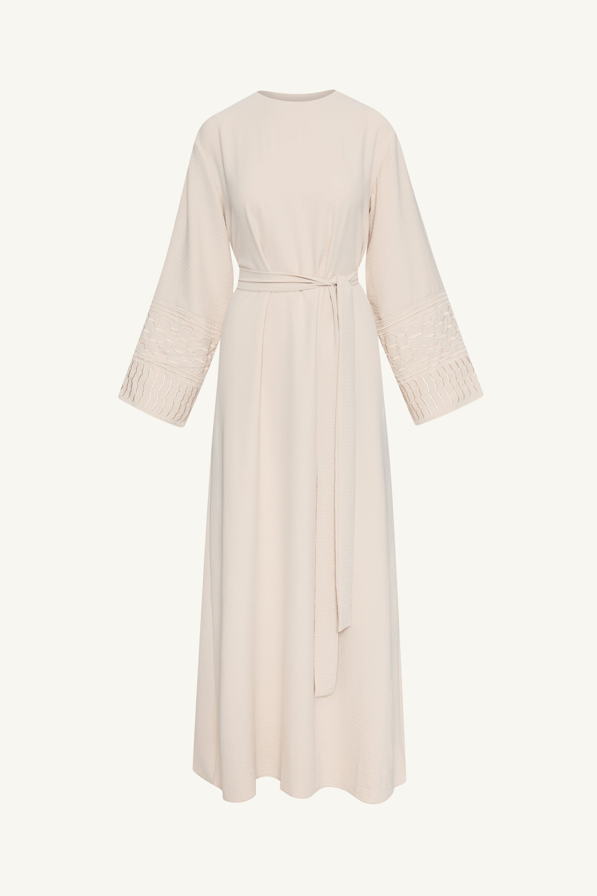 Dima Embroidered Maxi Dress - Stone Abayas Veiled 