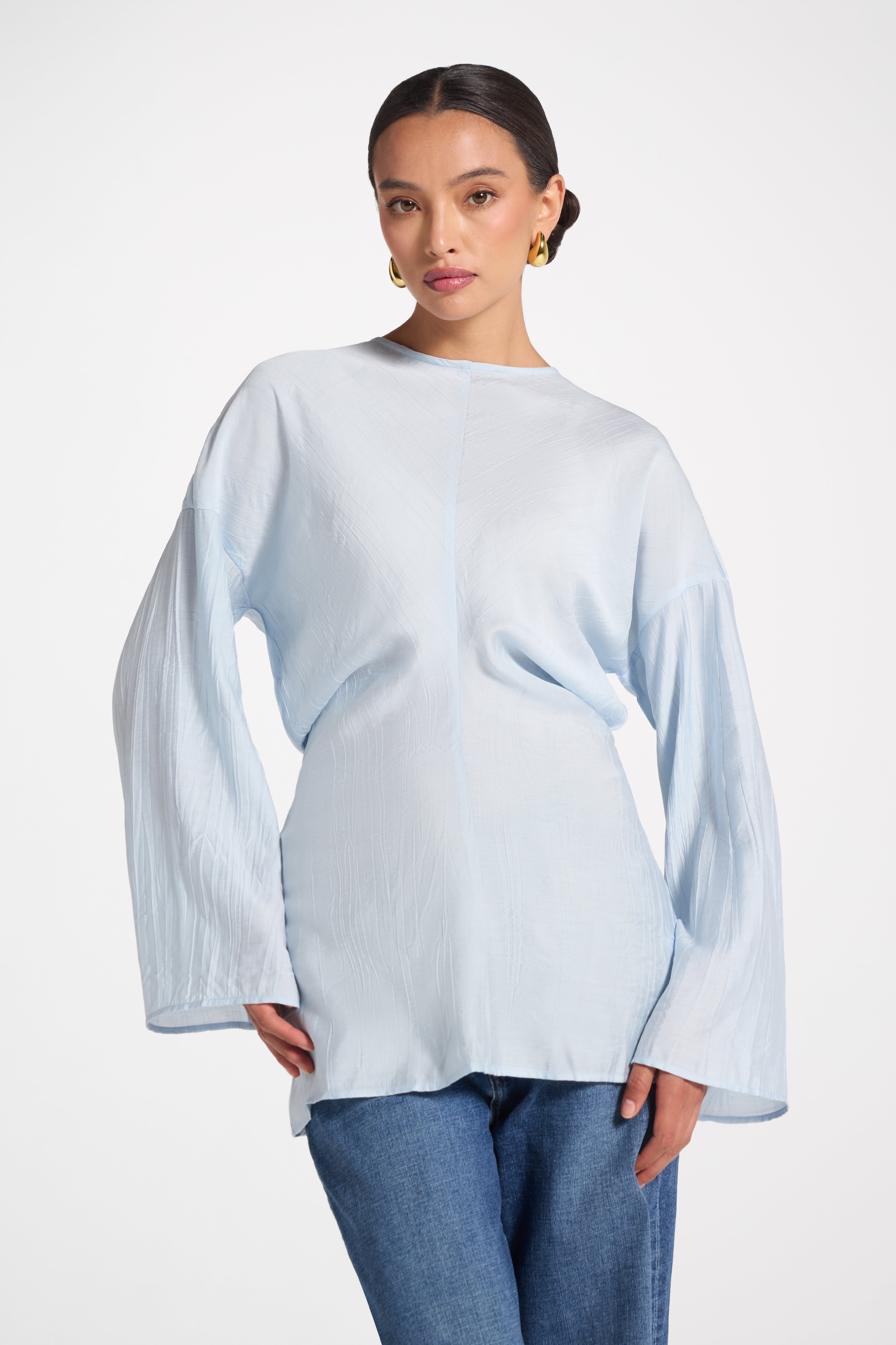 Dolman Sleeve Top - Baby Blue Veiled 