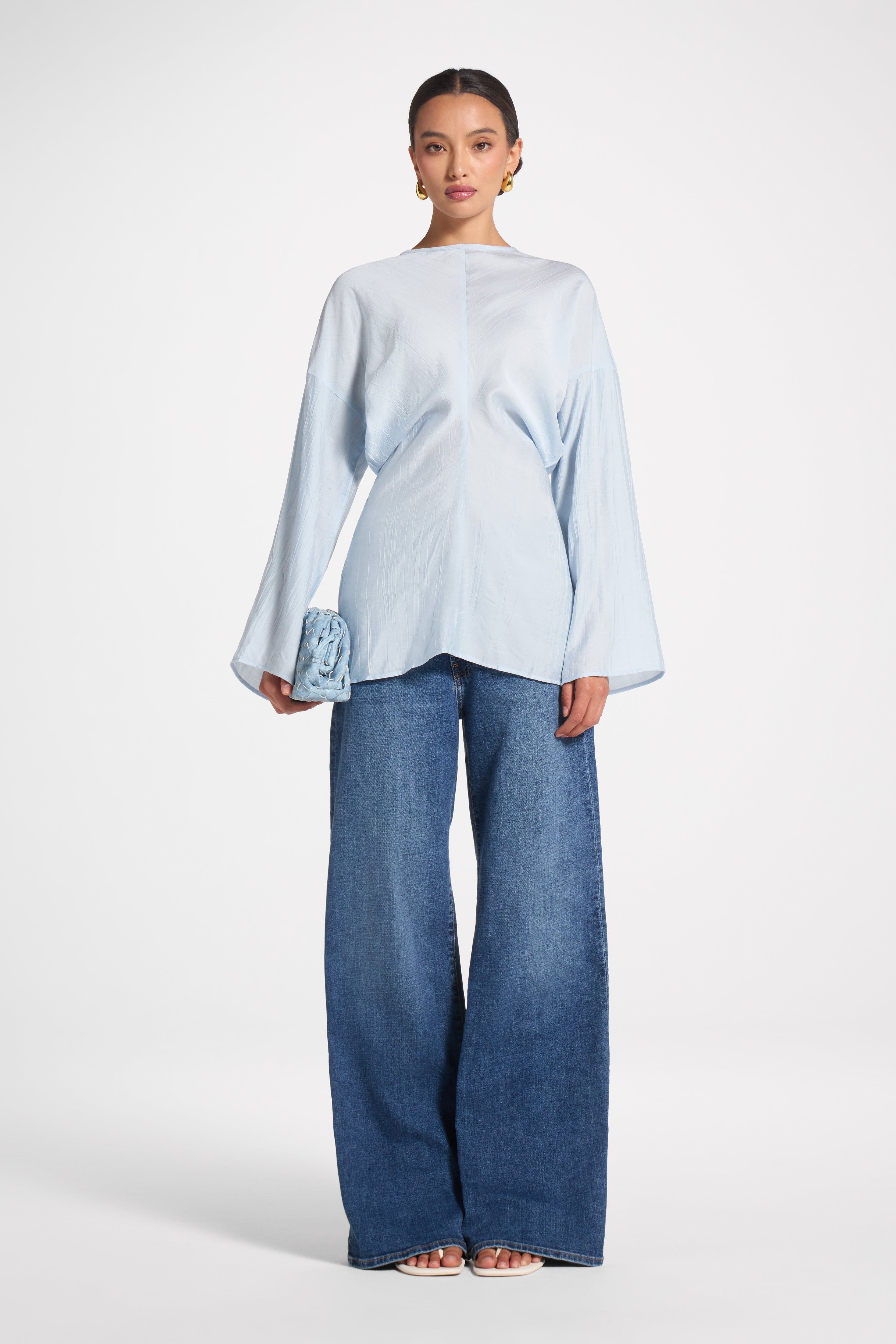 Dolman Sleeve Top - Baby Blue Veiled 