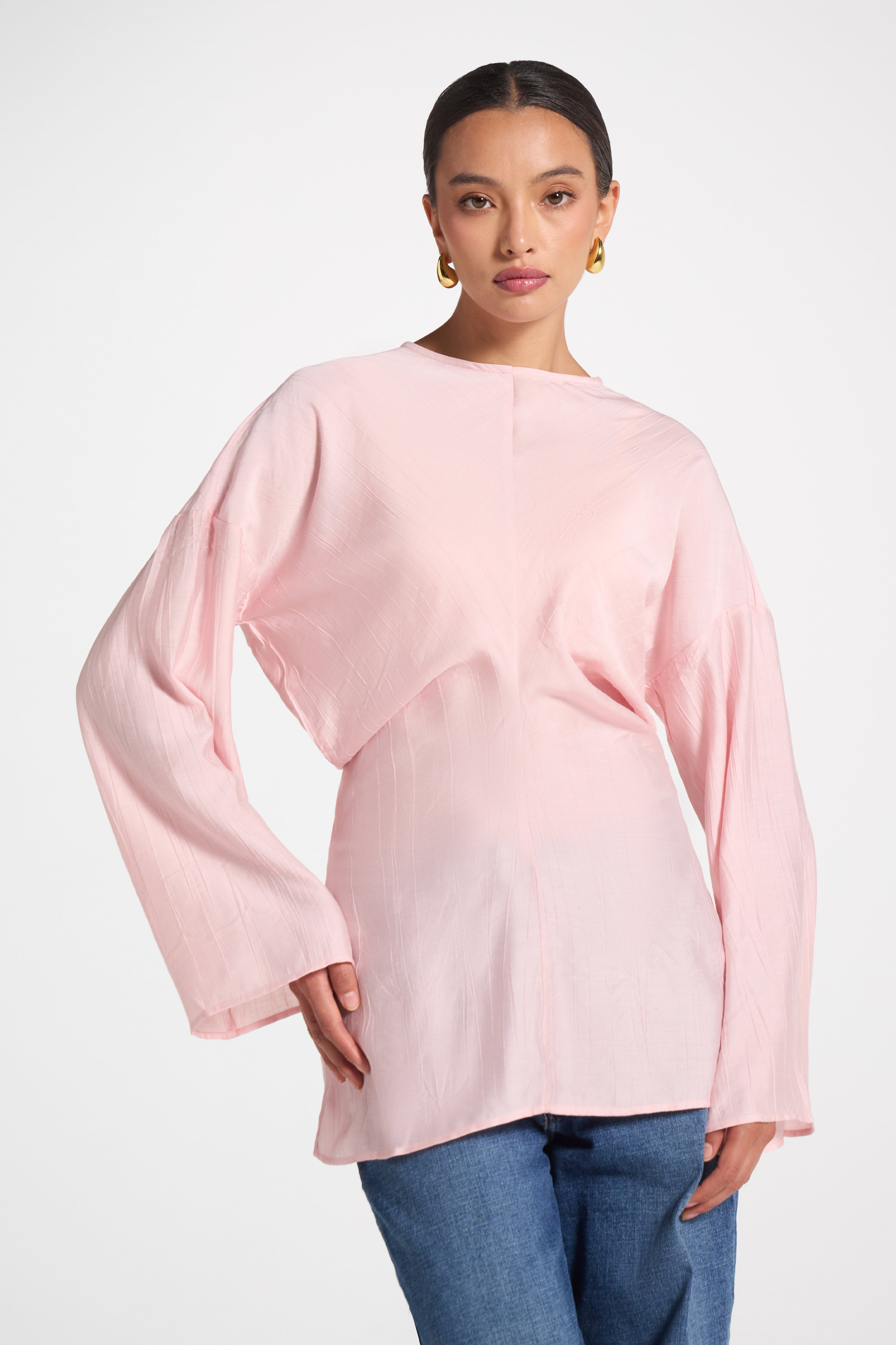 Dolman Sleeve Top - Baby Pink Veiled 