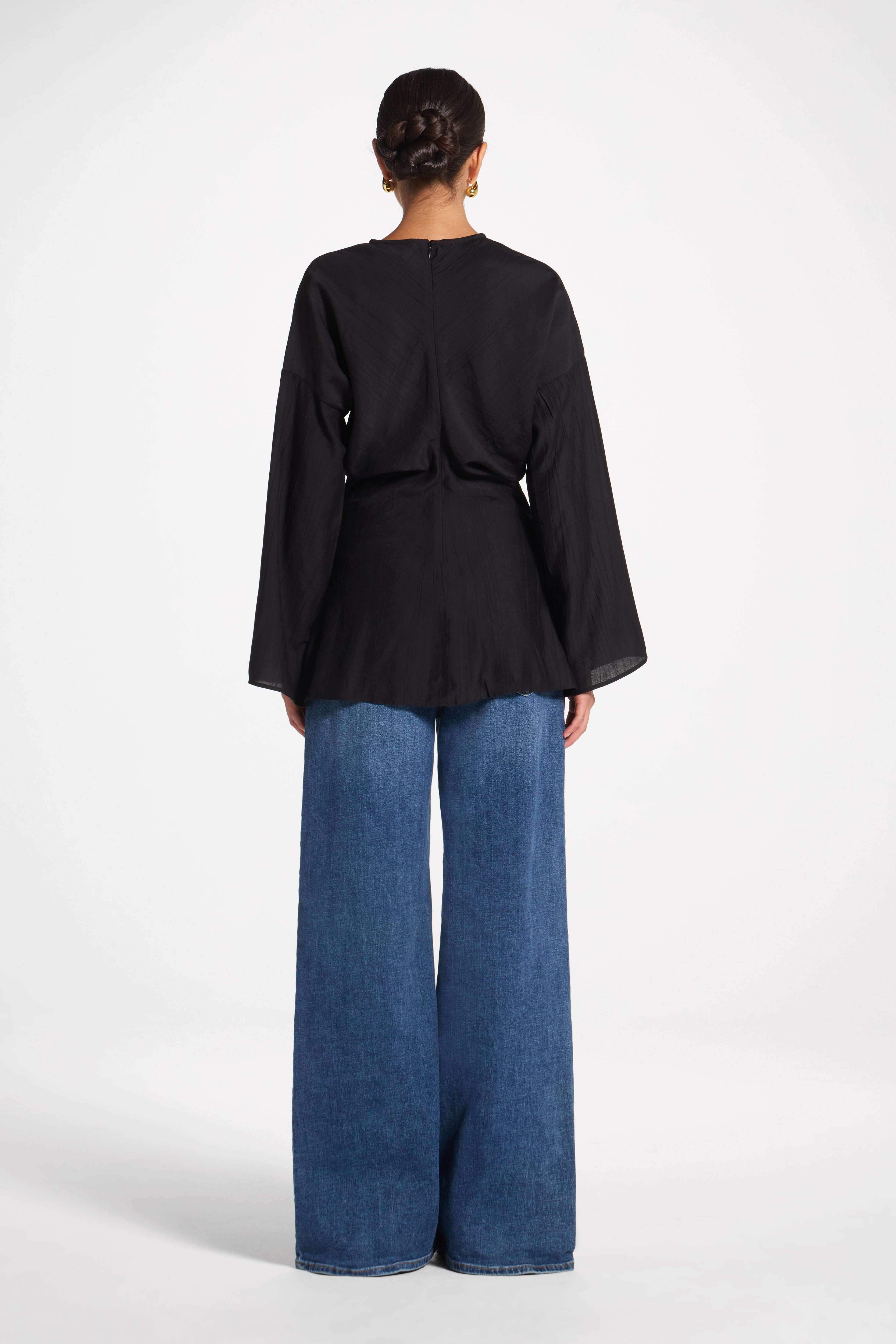 Dolman Sleeve Top - Black Veiled 