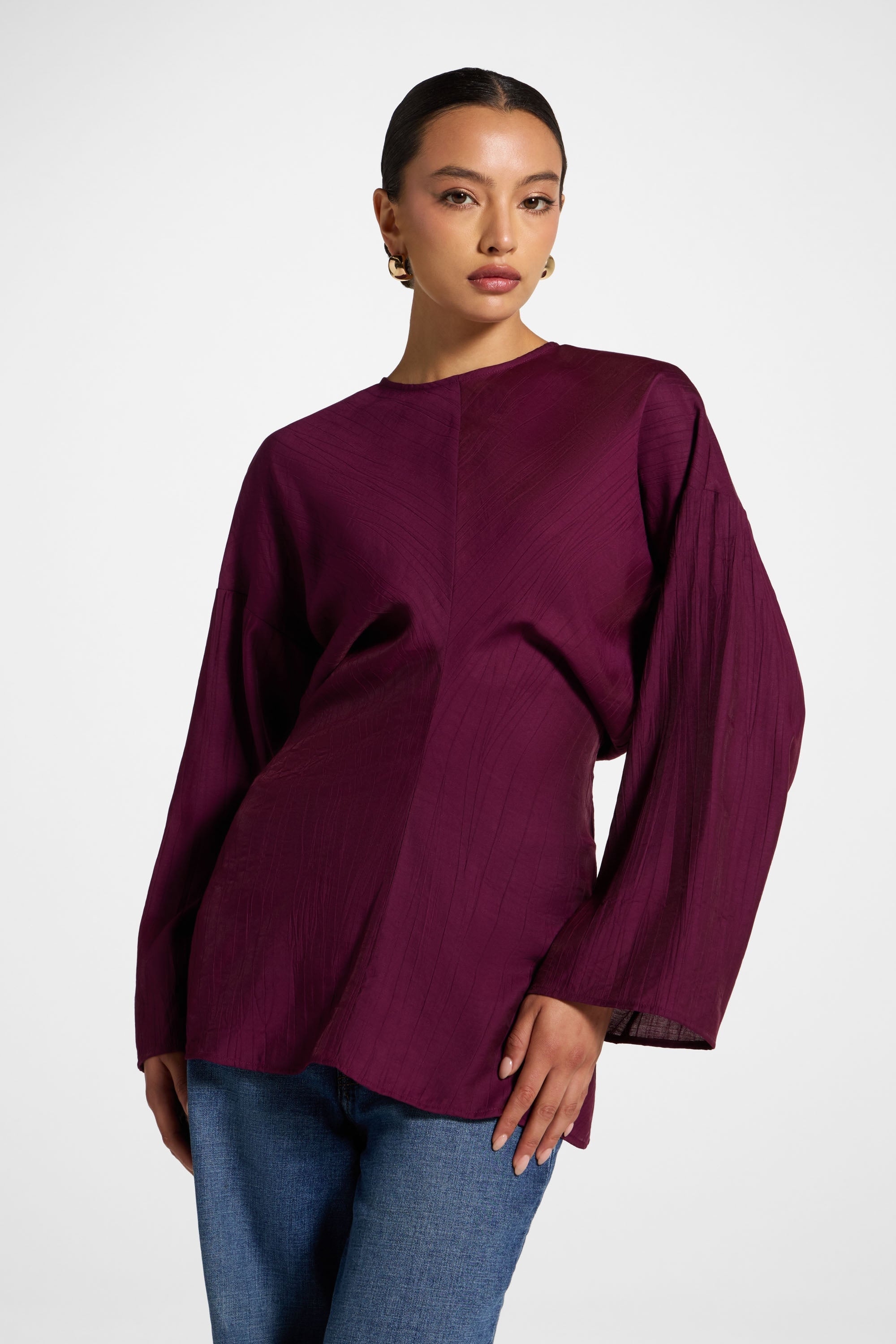 Dolman Sleeve Top - Black Currant Abayas Veiled 