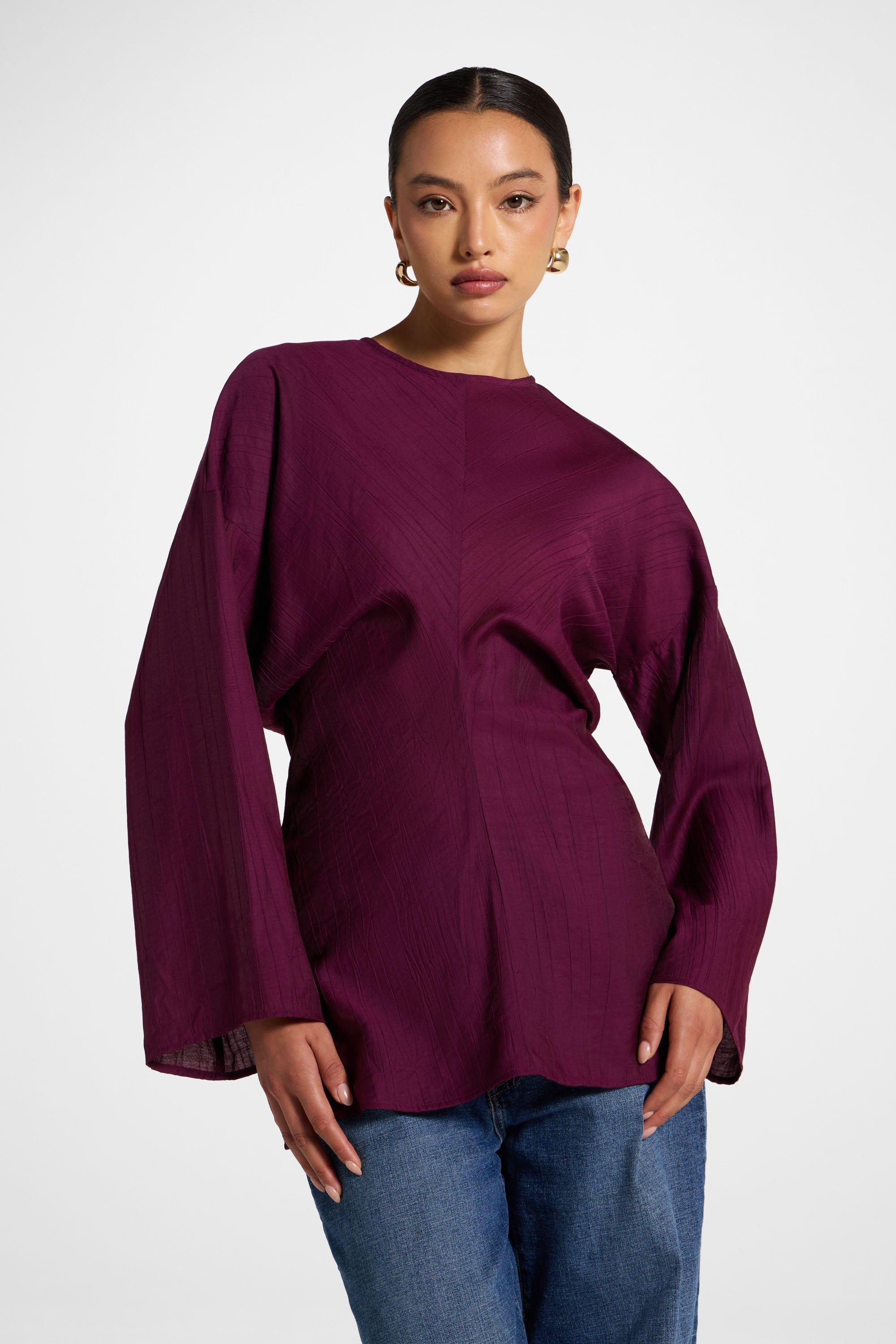 Dolman Sleeve Top - Black Currant Abayas Veiled 