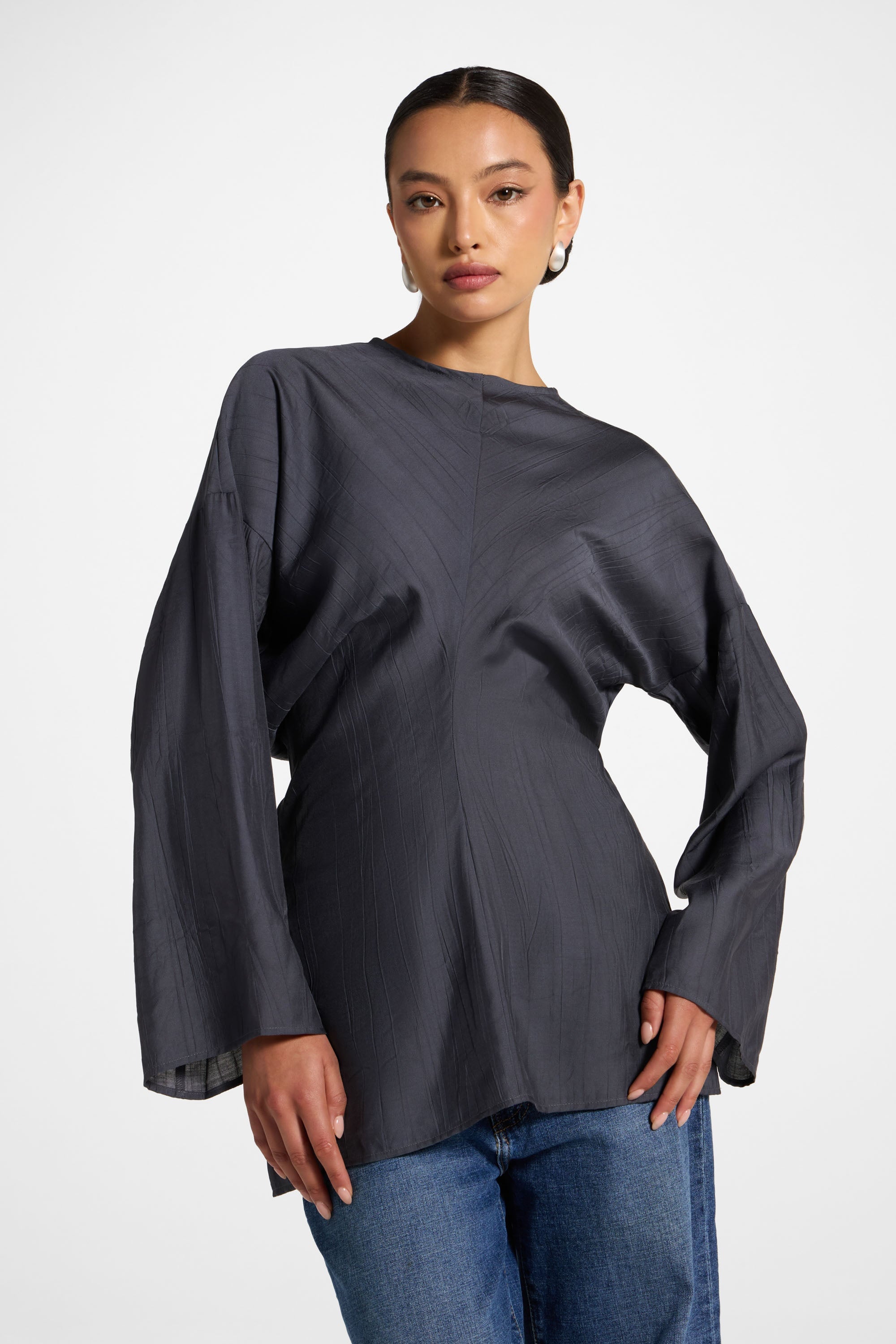 Dolman Sleeve Top - Dark Denim Abayas Veiled 