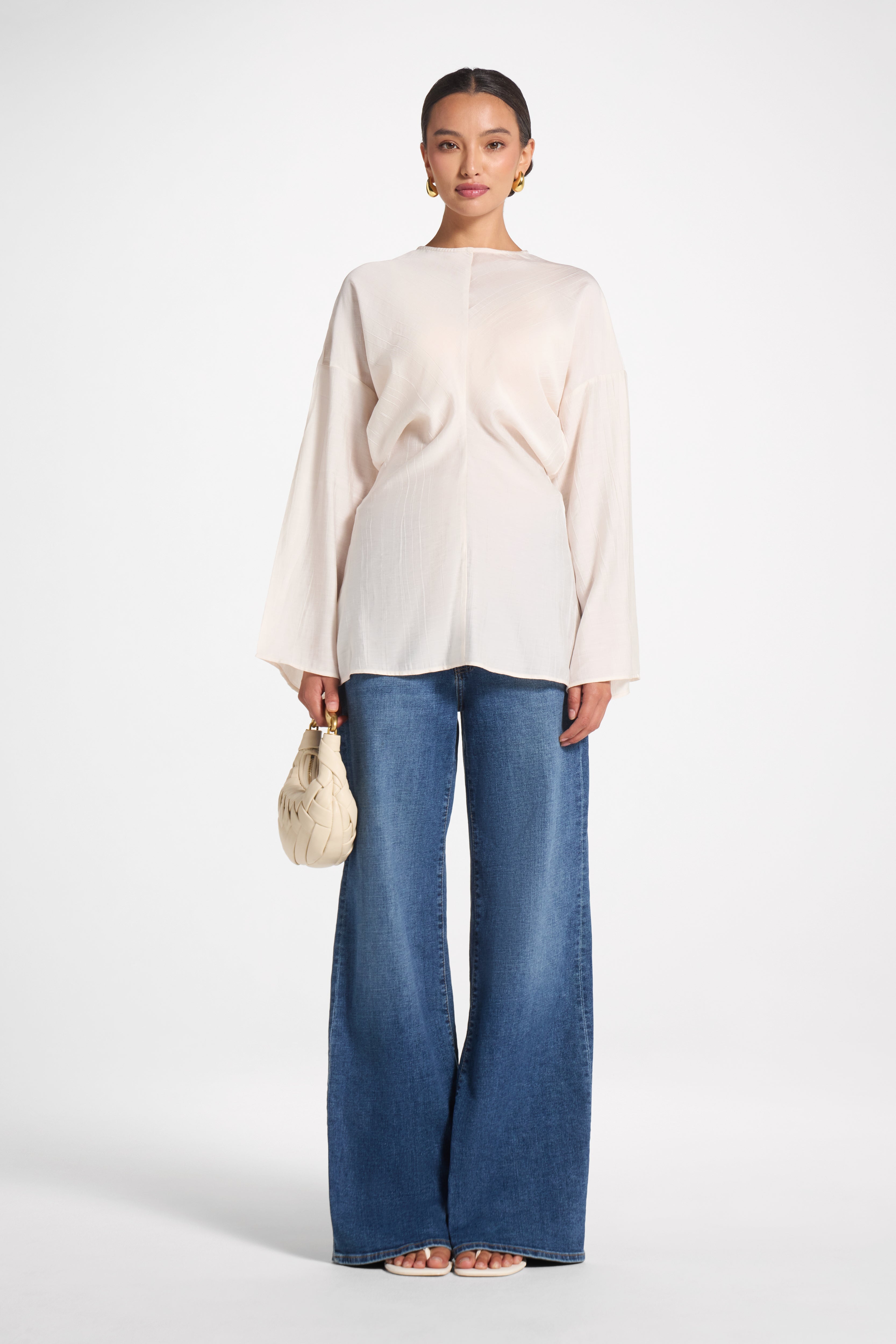 Dolman Sleeve Top - Off White Veiled 