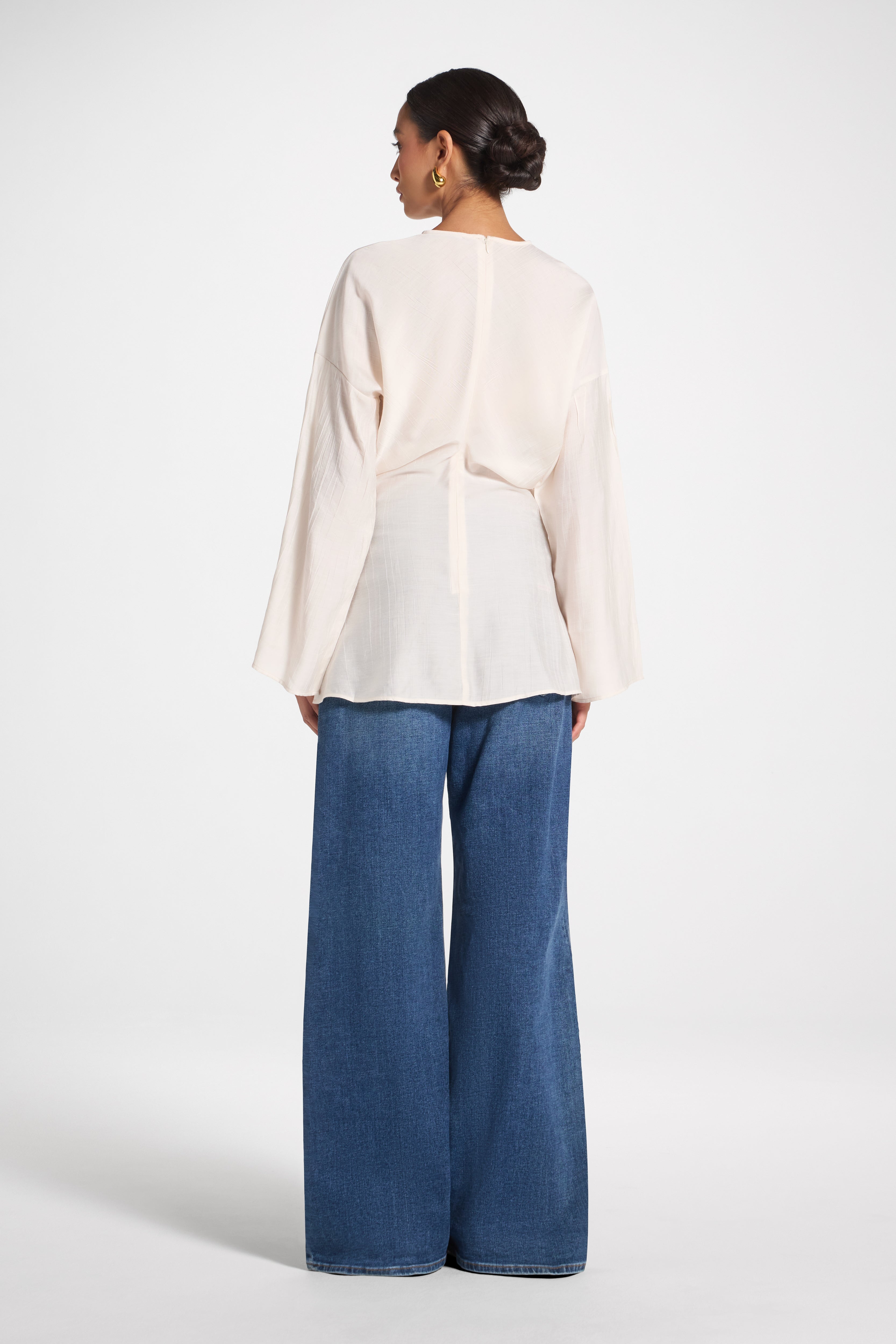 Dolman Sleeve Top - Off White Veiled 