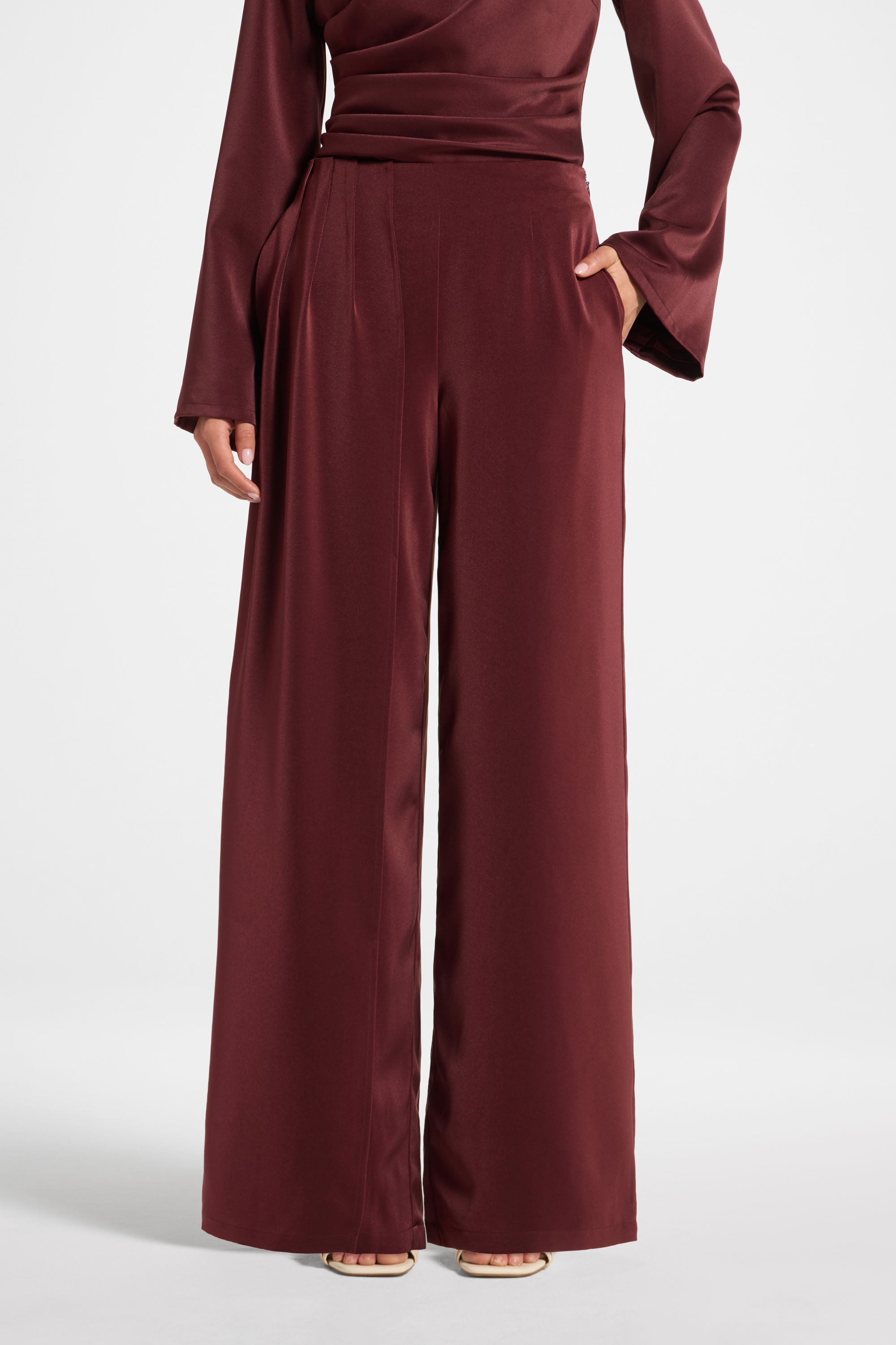 Asymmetric Drape Pants - Fig
