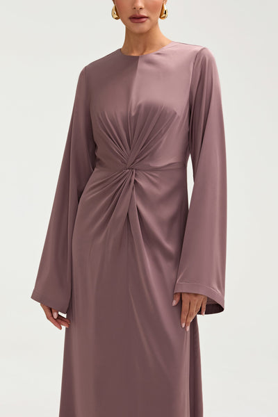 EMPRADA on X: Niya Satin Twist Double Slit Maxi Dress is now