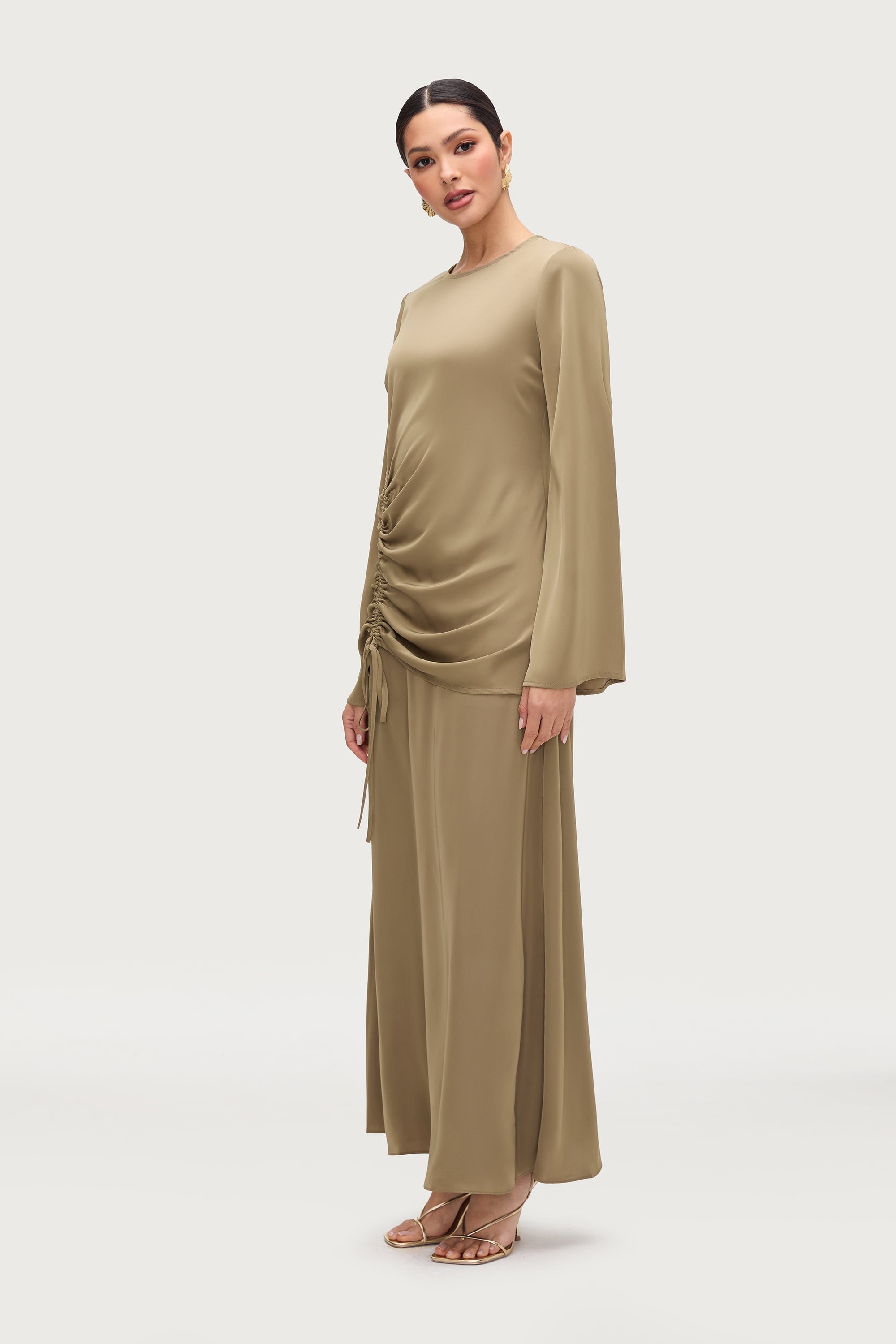 Duniya Rouched Flare Sleeve Top - Desert Palm Tops Veiled Collection 