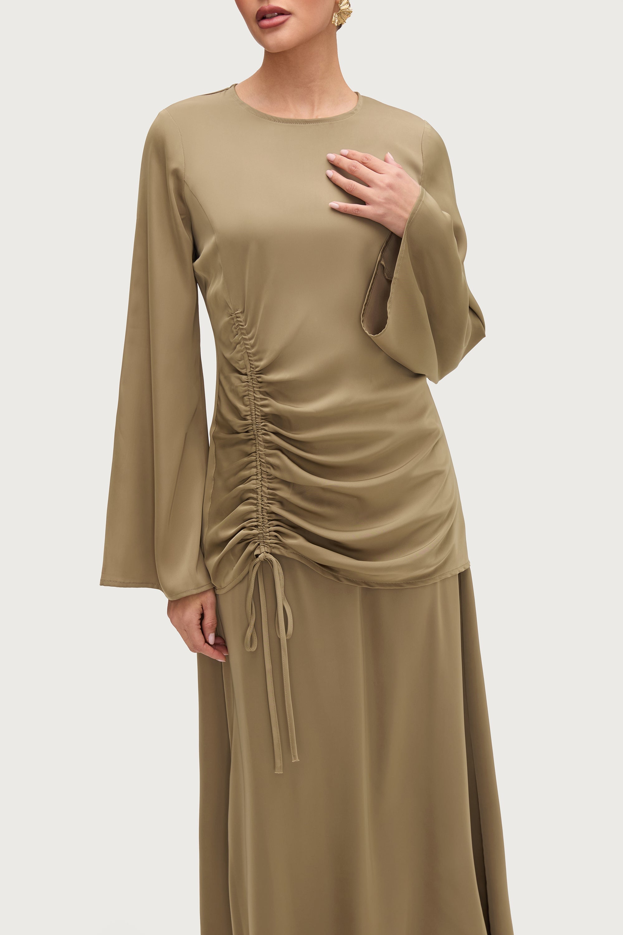 Duniya Rouched Flare Sleeve Top - Desert Palm Tops Veiled Collection 