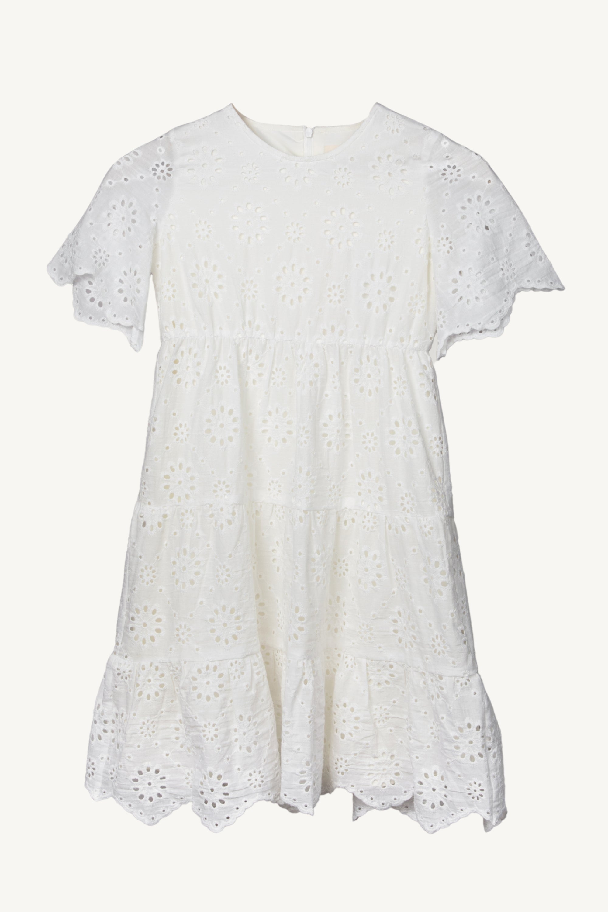 Elia White Eyelet Dress (Girls) Kids Veiled 