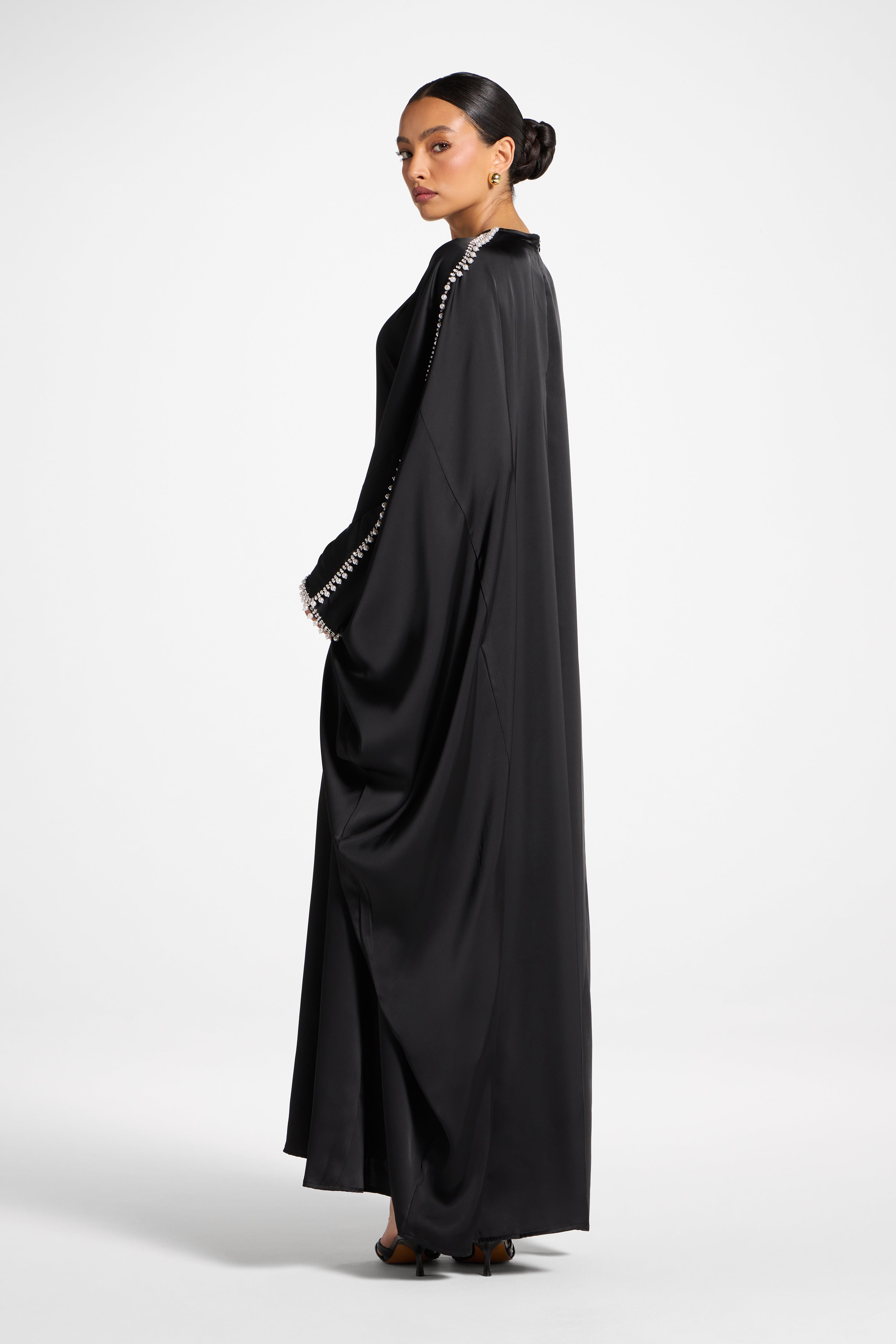 Embellished Butterfly Abaya Dress - Black Abayas Veiled 