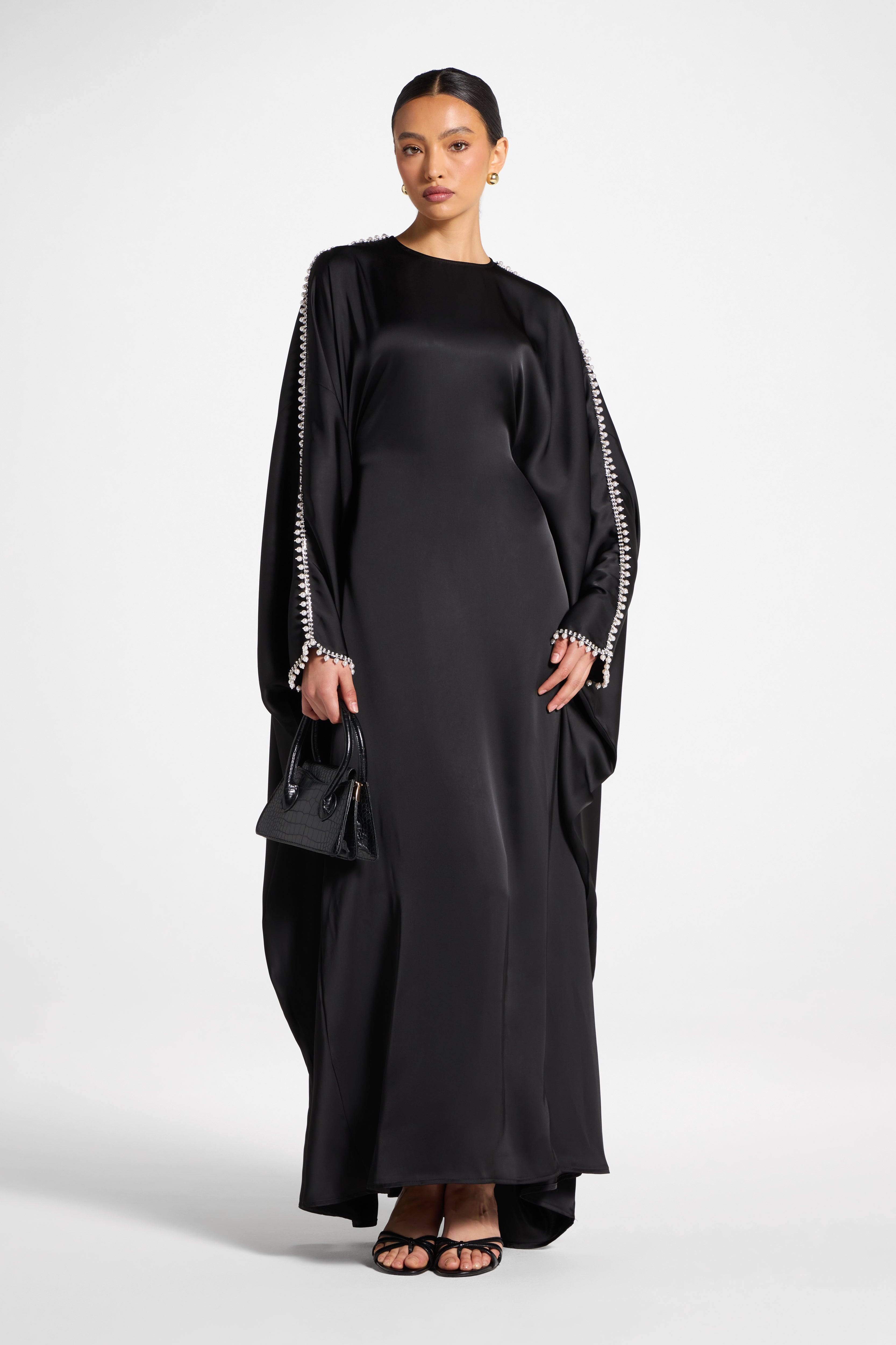 Embellished Butterfly Abaya Dress - Black Abayas Veiled 