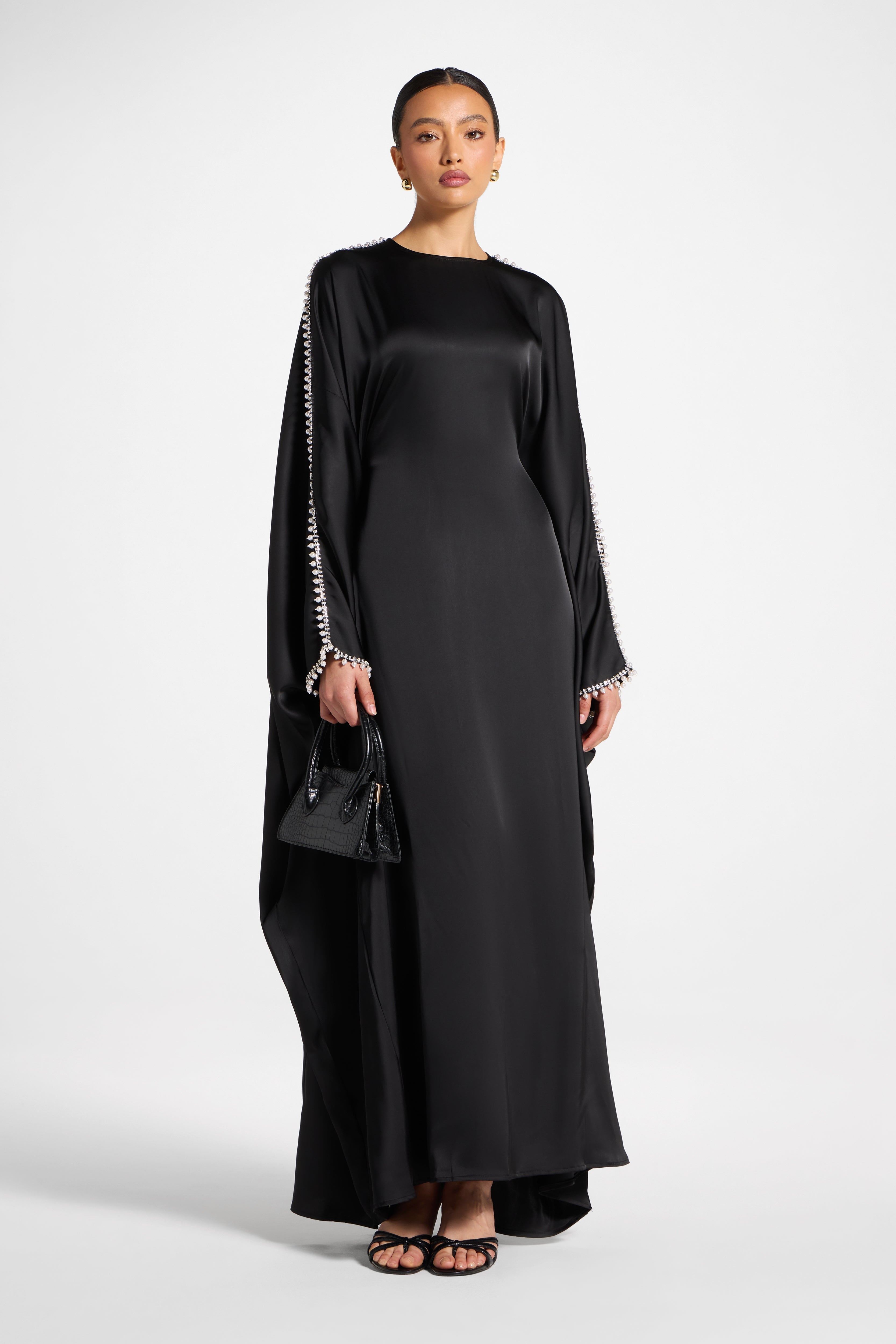 Embellished Butterfly Abaya Dress - Black Abayas Veiled 