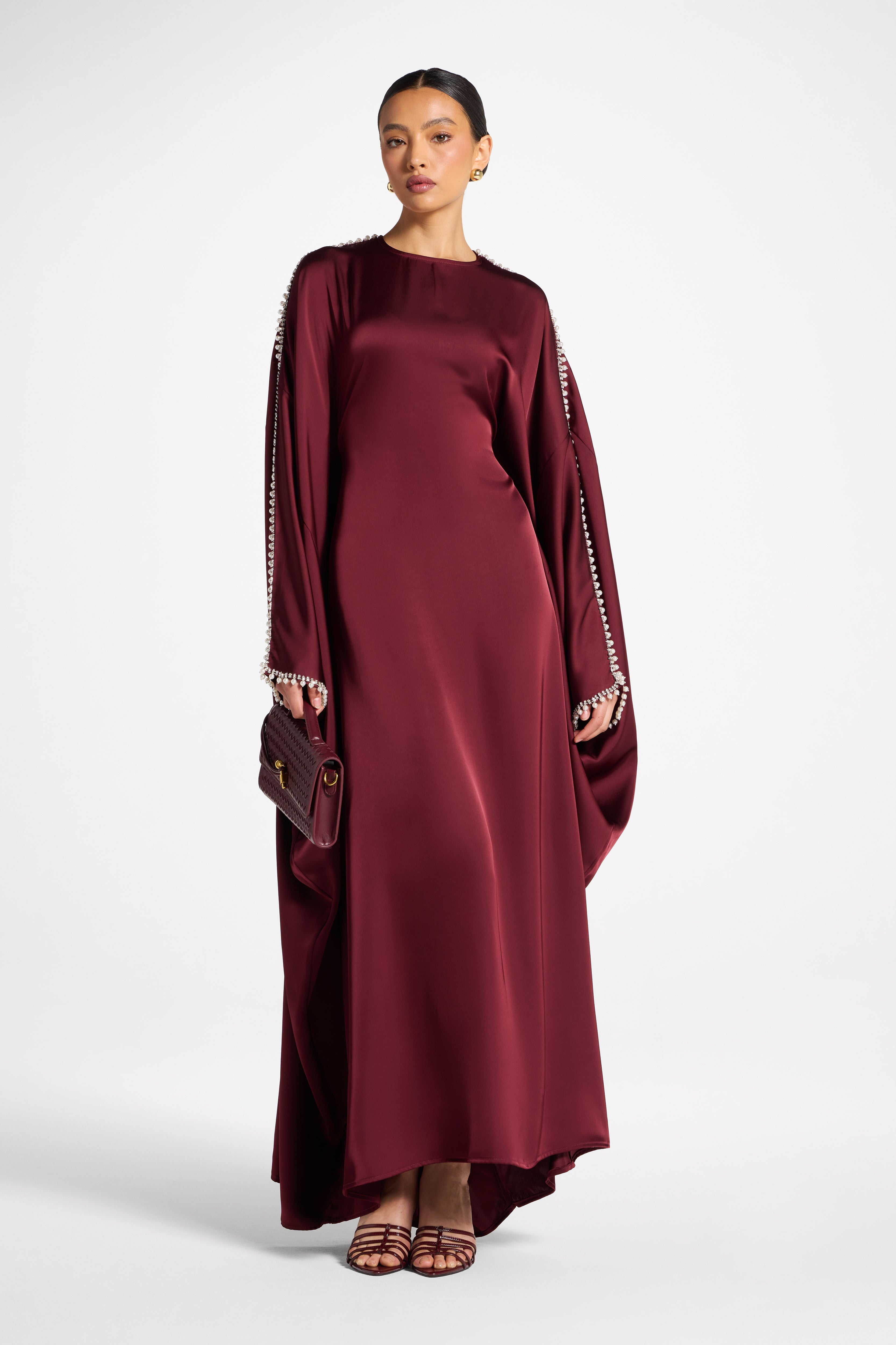 Embellished Butterfly Abaya Dress - Pomegranate Abayas Veiled 