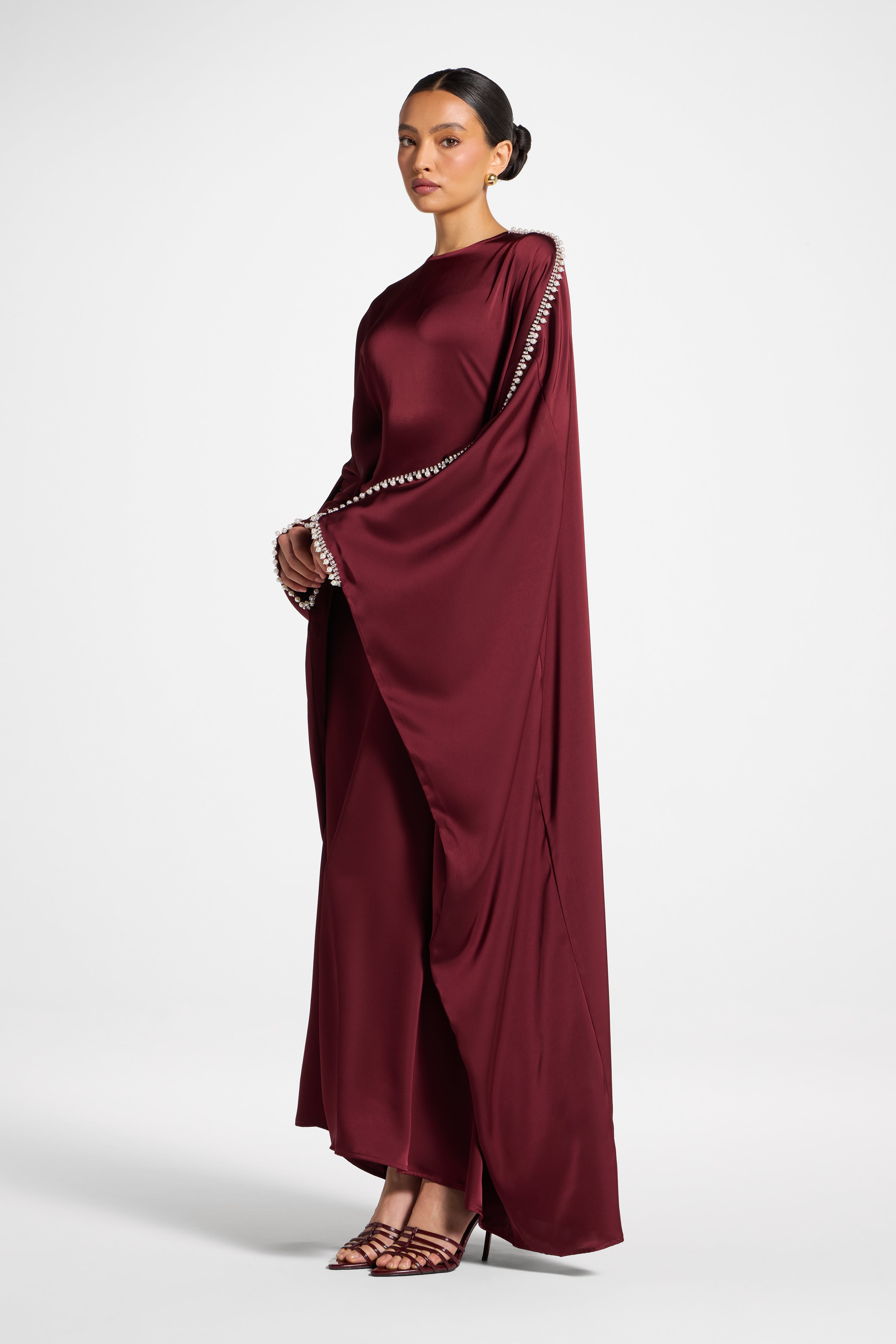 Embellished Butterfly Abaya Dress - Pomegranate Abayas Veiled 