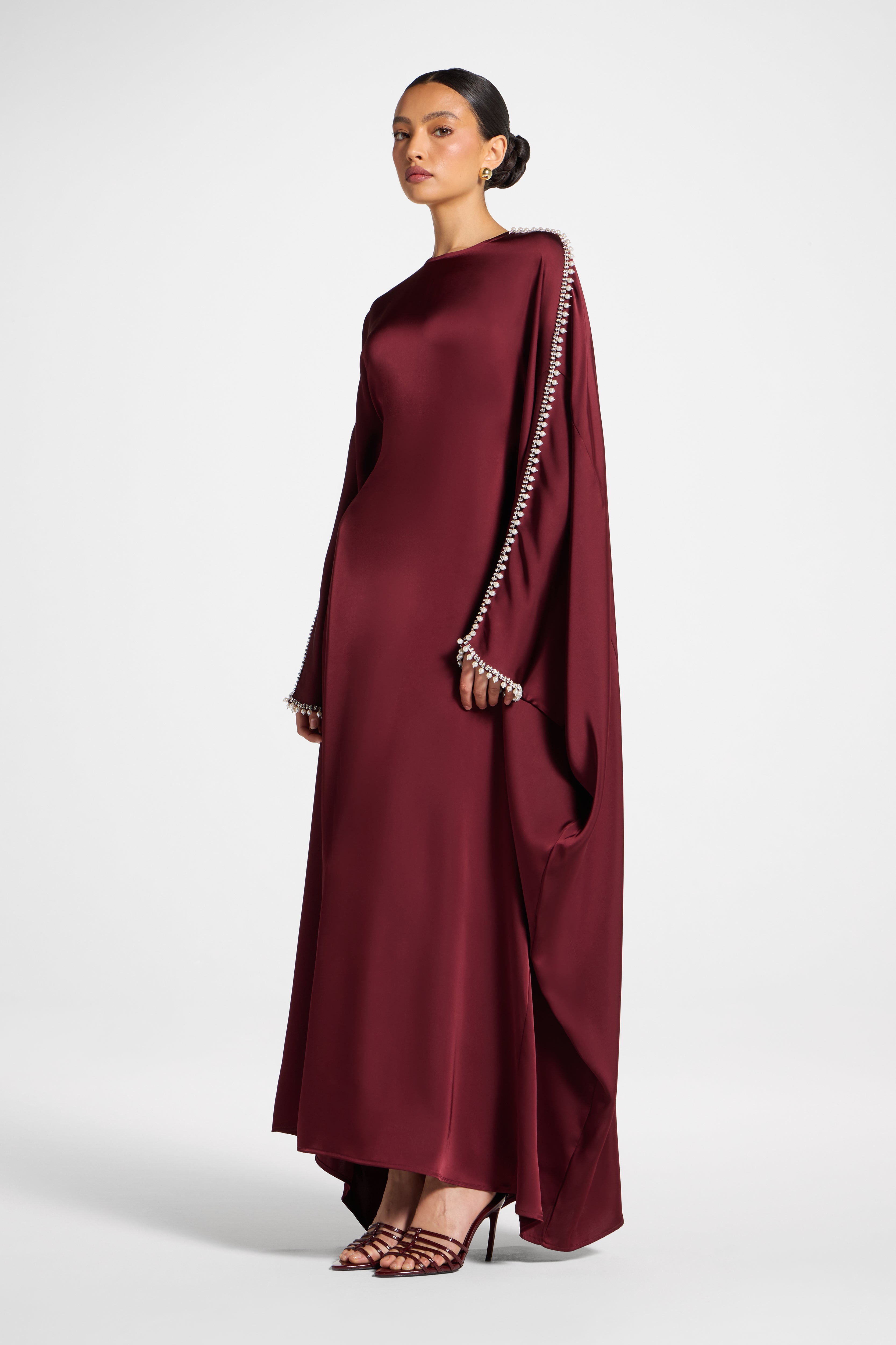 Embellished Butterfly Abaya Dress - Pomegranate Abayas Veiled 