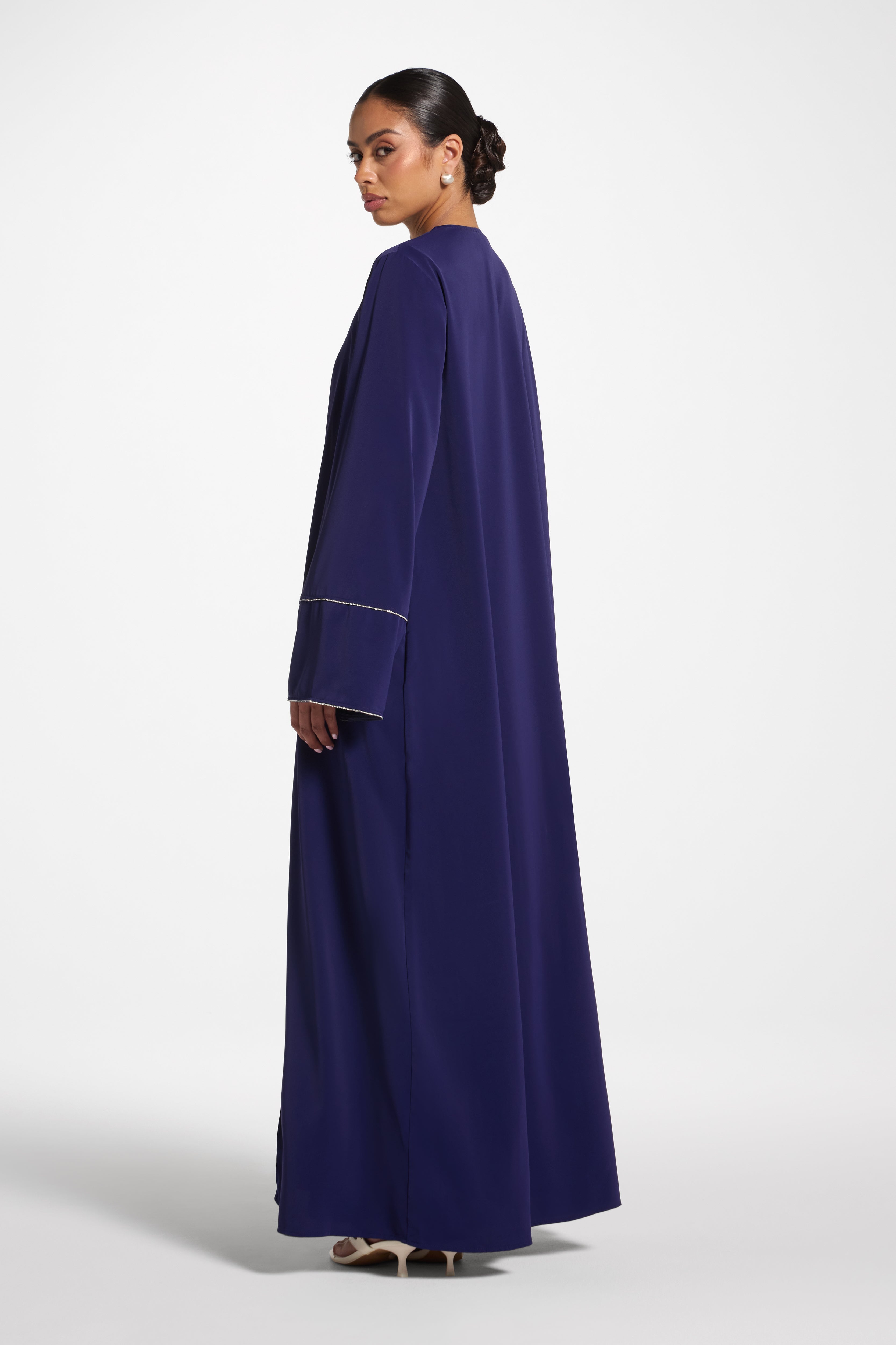 Embellished Sleeve Open Abaya - Future Dusk Abayas Veiled 