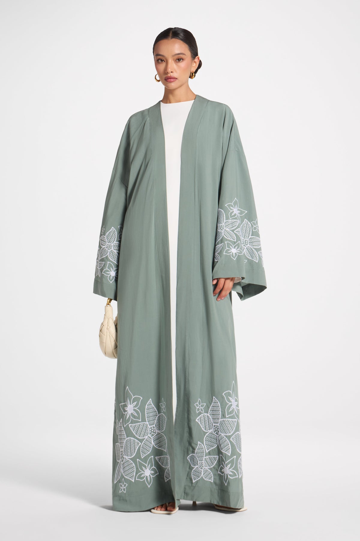 Embroidered Abaya - Sea Cloud Abaya Veiled 
