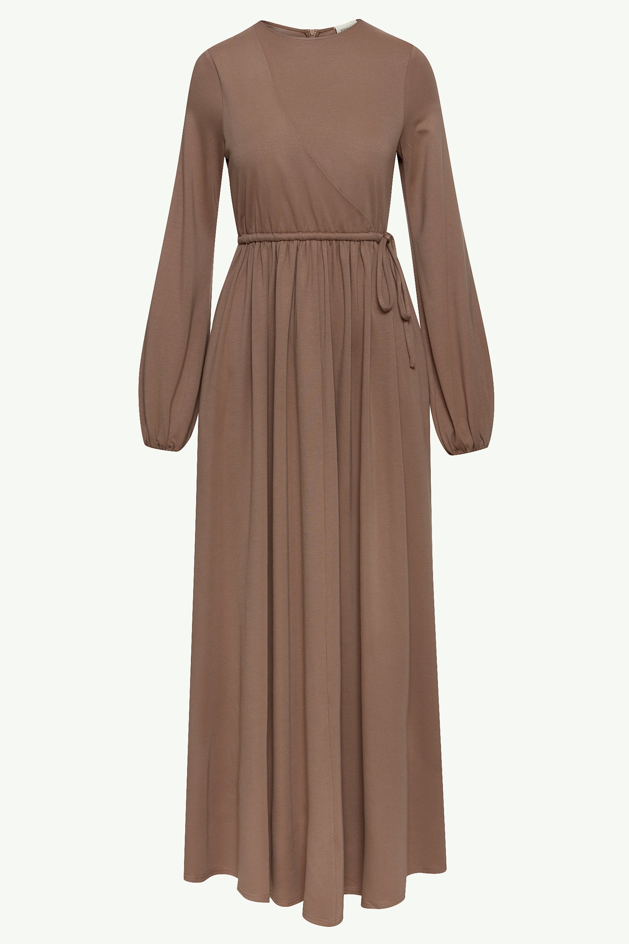 Emma Jersey Elastic Waist Maxi Dress - Taupe Clothing Veiled 