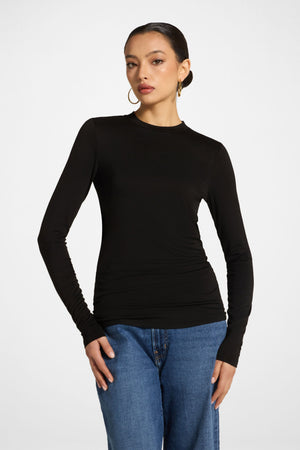 Essential Bamboo Long Sleeve Top - Black