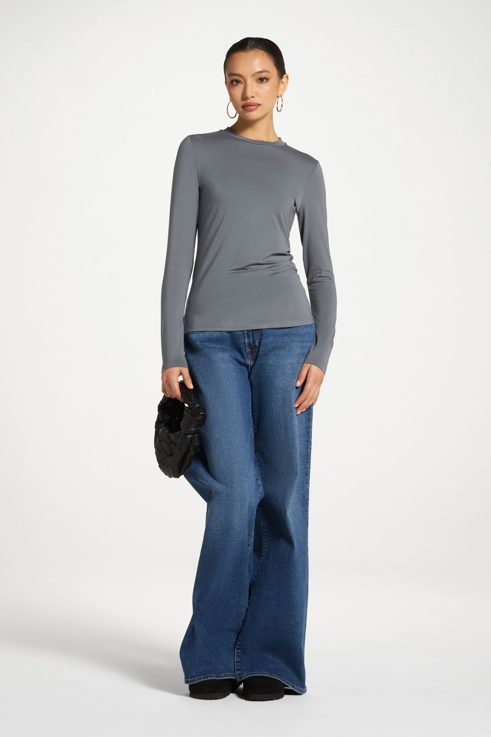 Essential Bamboo Long Sleeve Top - Iron Abayas Veiled 