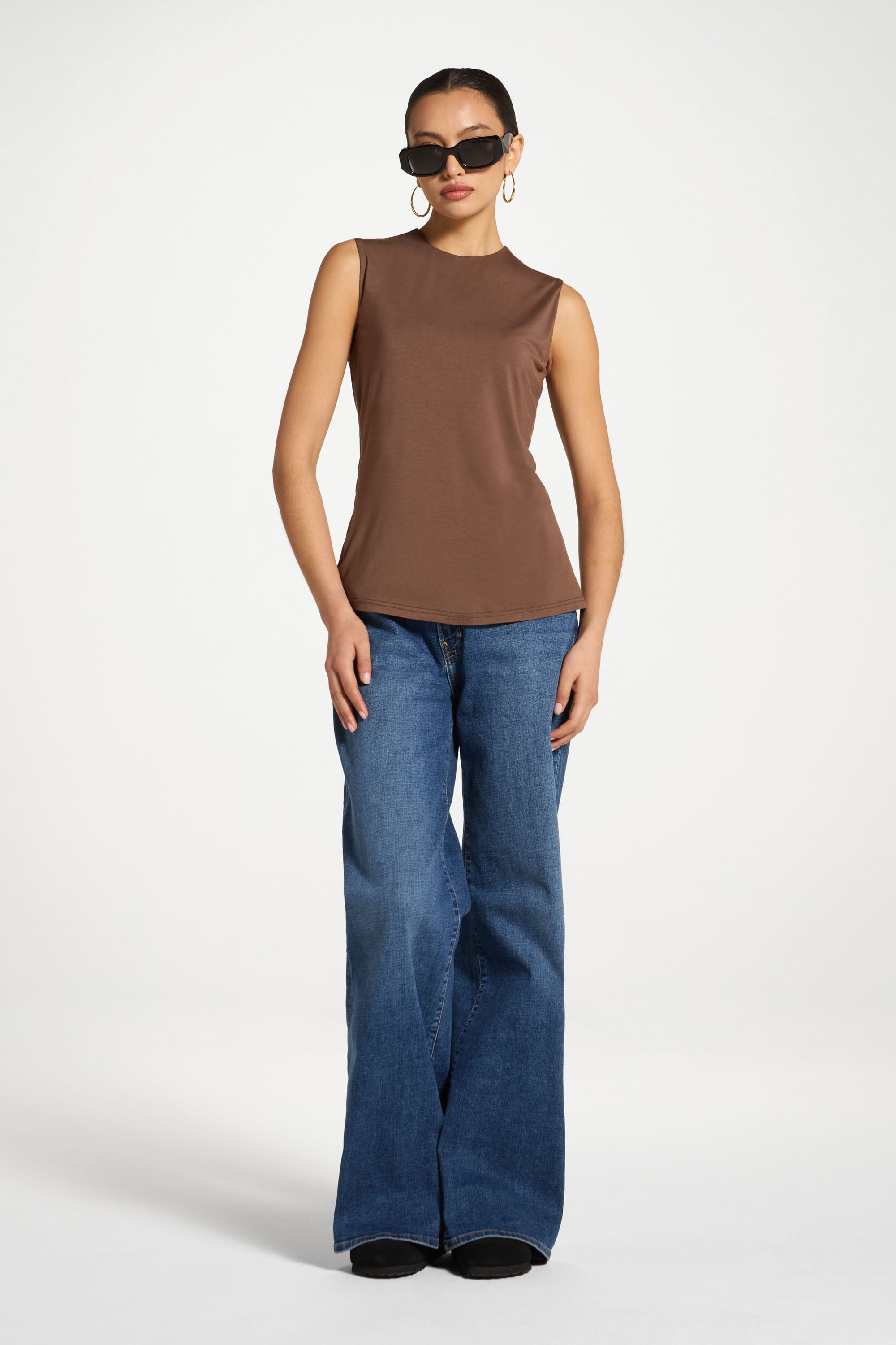 Essential Bamboo Tank Top - Coffee Abayas Veiled 