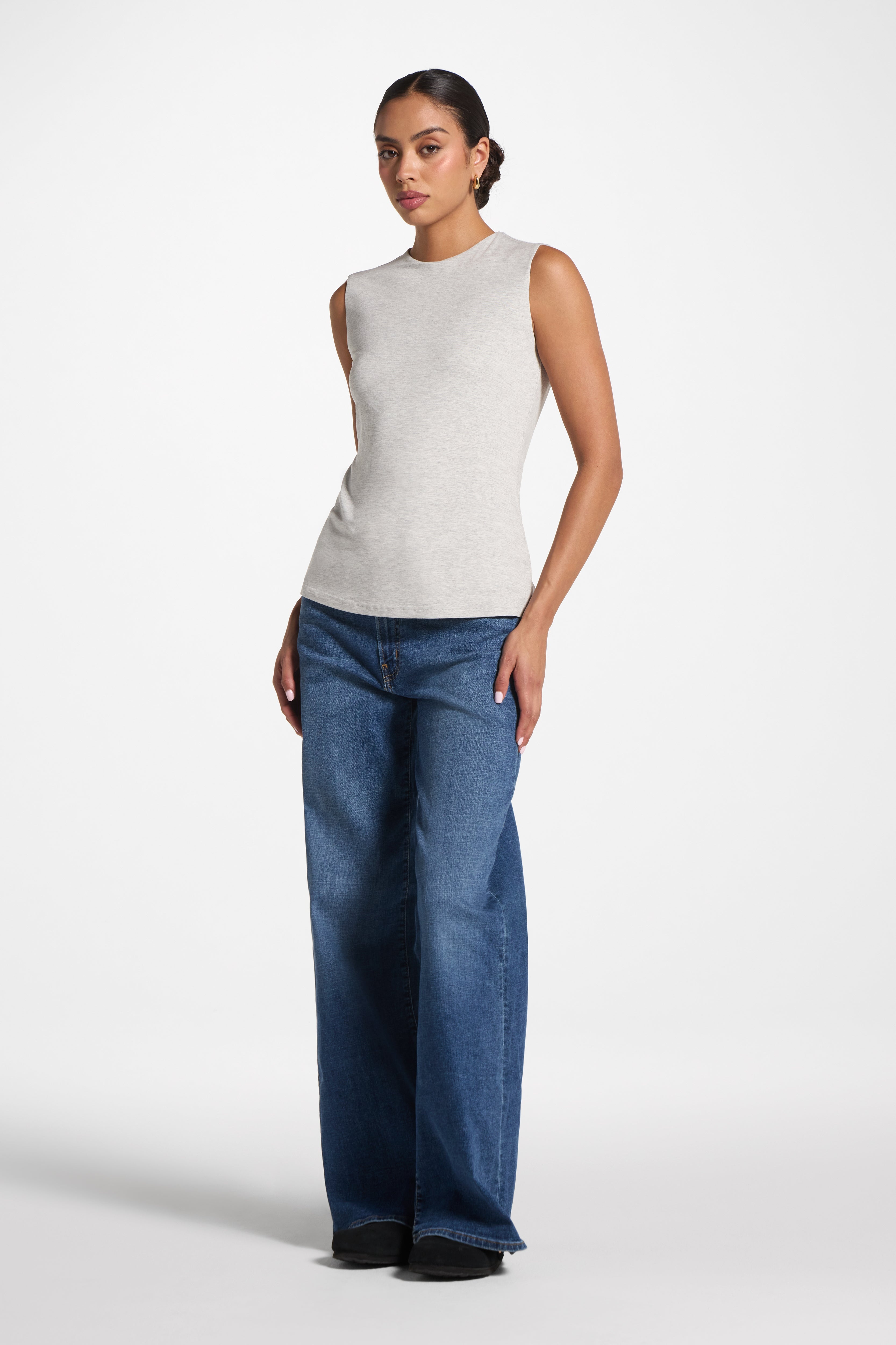 Essential Bamboo Tank Top - Heather Grey Abayas Veiled 