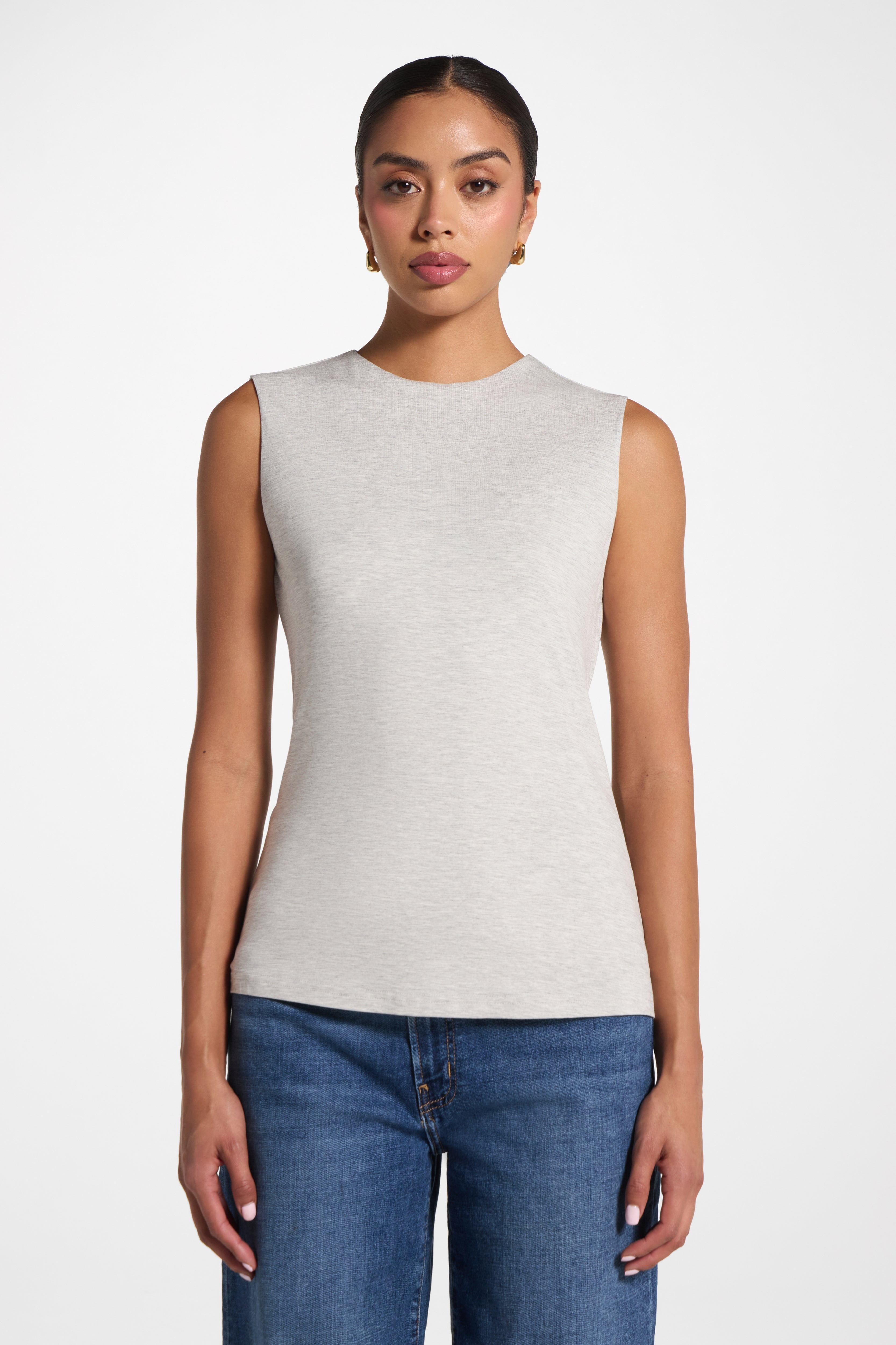 Essential Bamboo Tank Top - Heather Grey Abayas Veiled 
