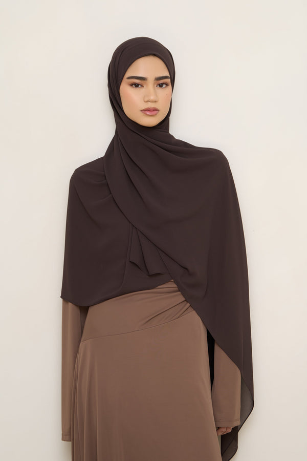 Essential Chiffon Hijab - Chocolate Torte Hijabs Veiled 