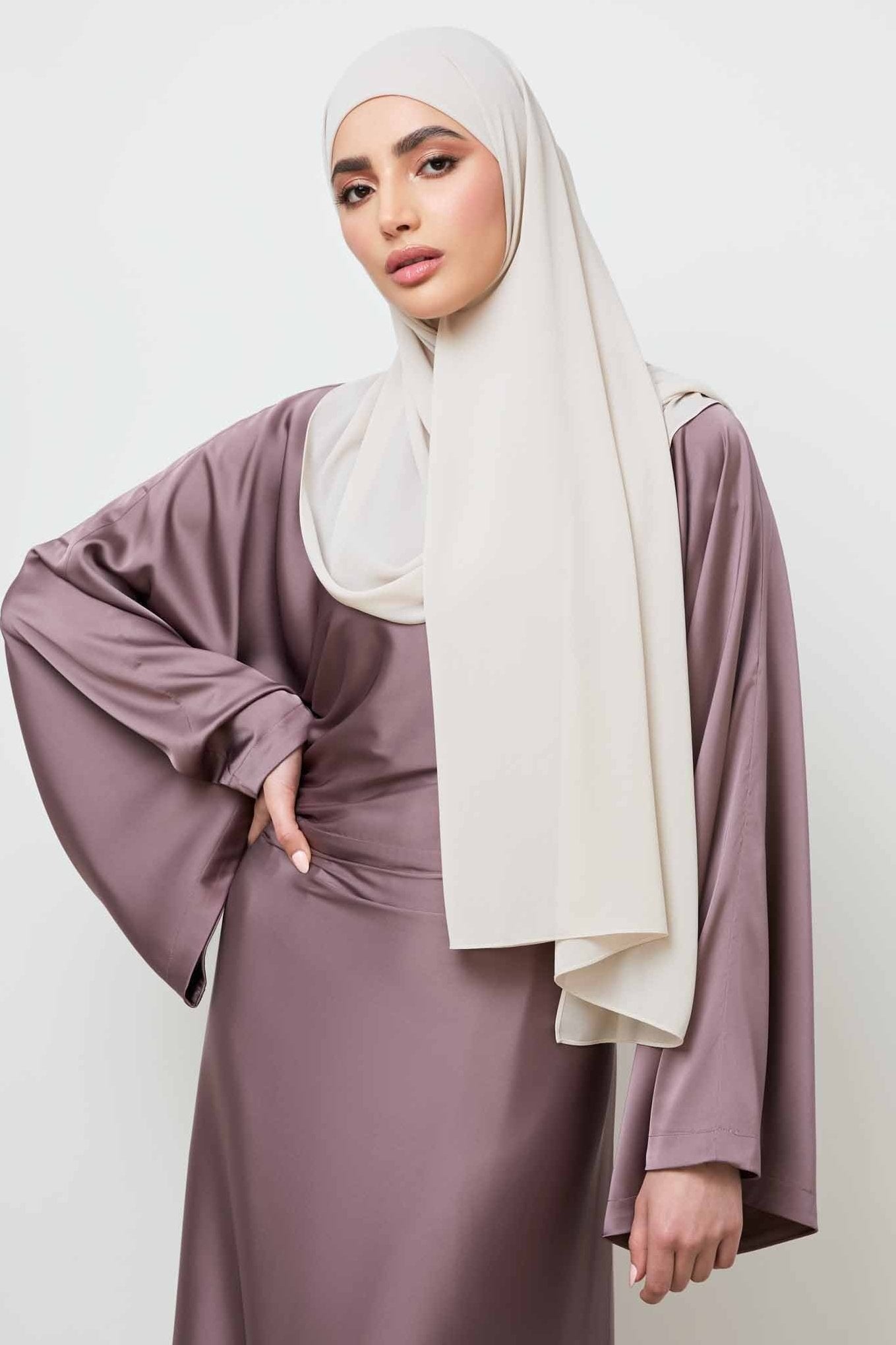 Essential Chiffon Hijab & Matching Undercap Set - Stone Veiled 