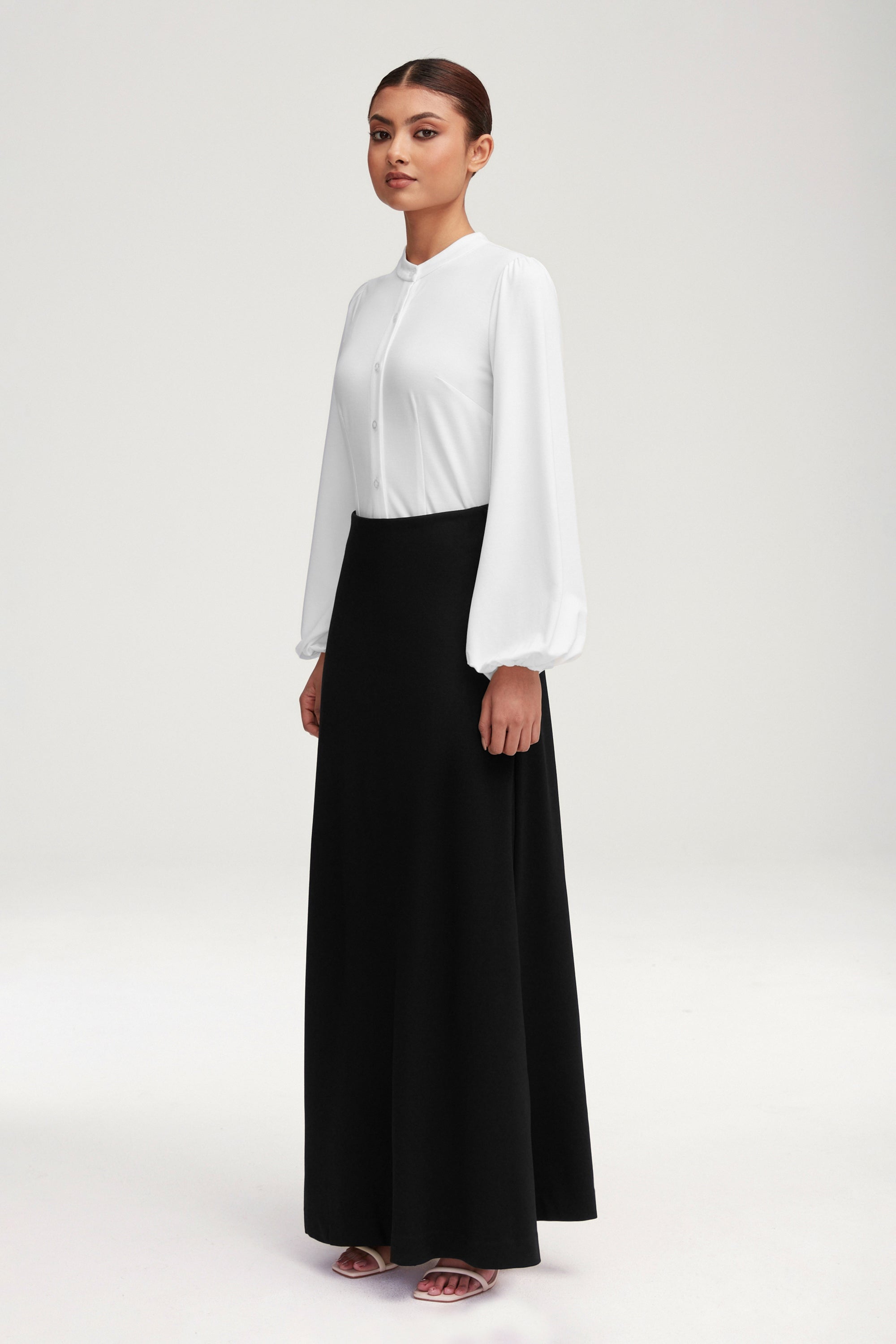 Essential Jersey A Line Maxi Skirt Black