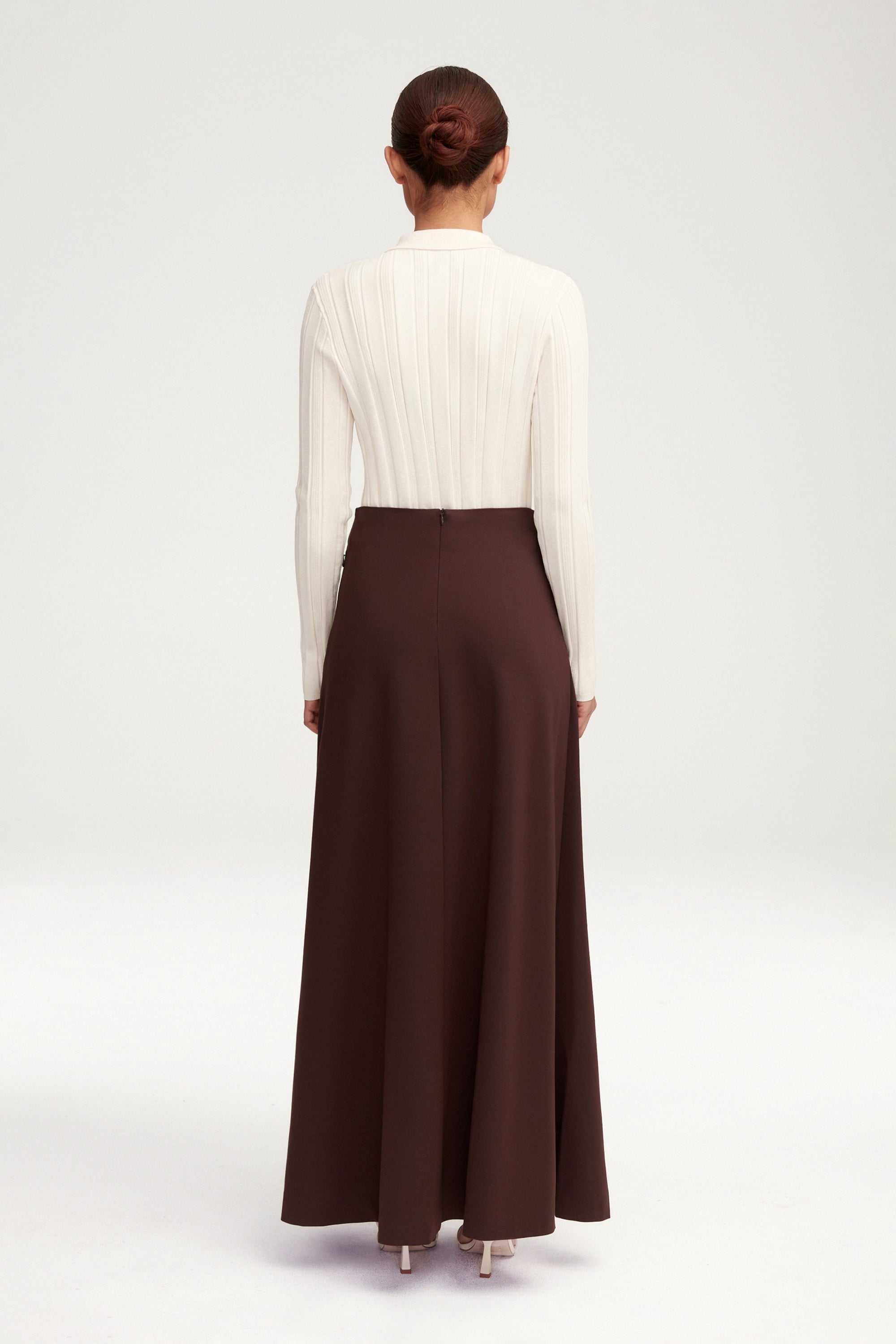 Essential Jersey A-Line Maxi Skirt - Dark Brown Clothing Veiled 
