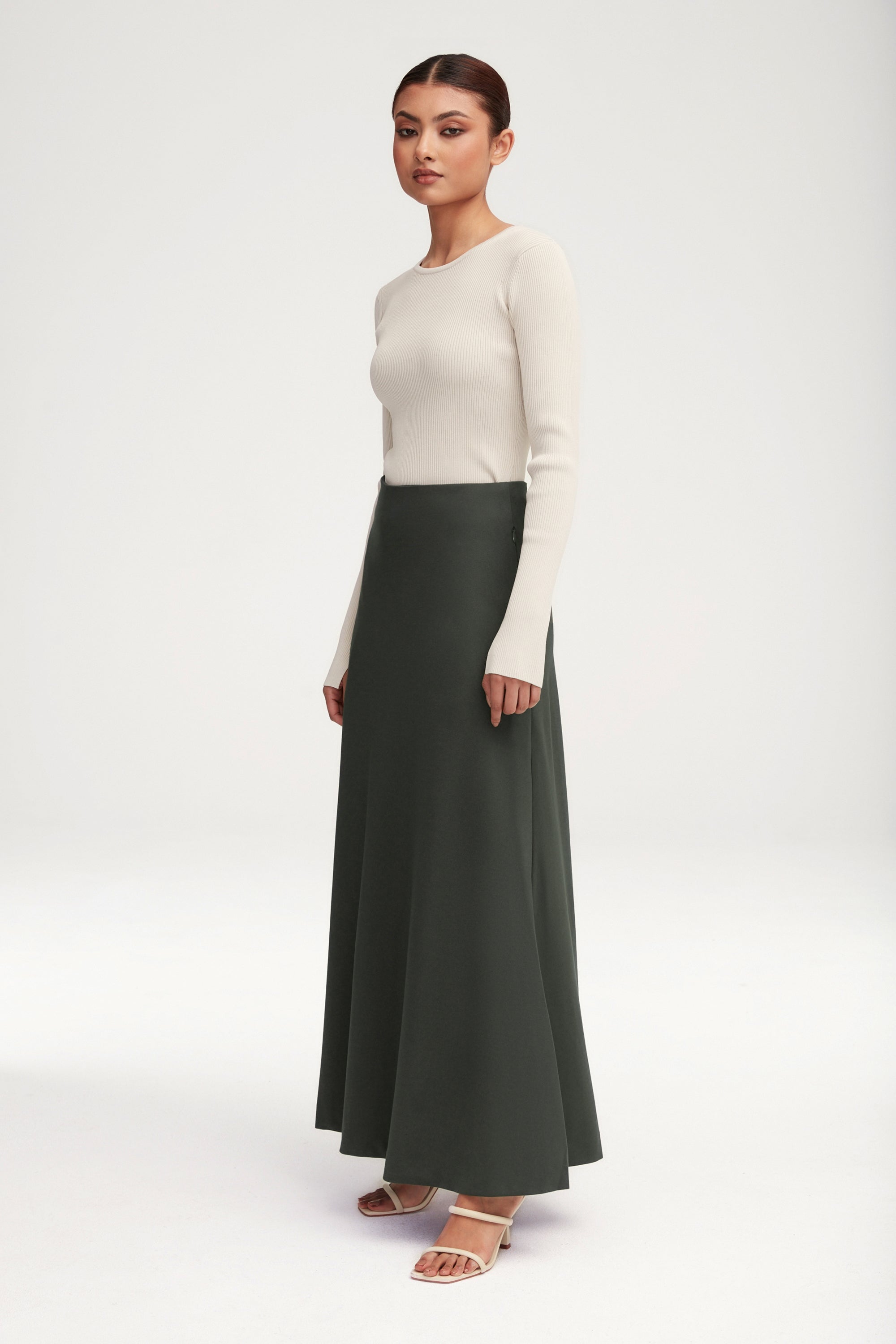 Essential Jersey A Line Maxi Skirt Dark Forest