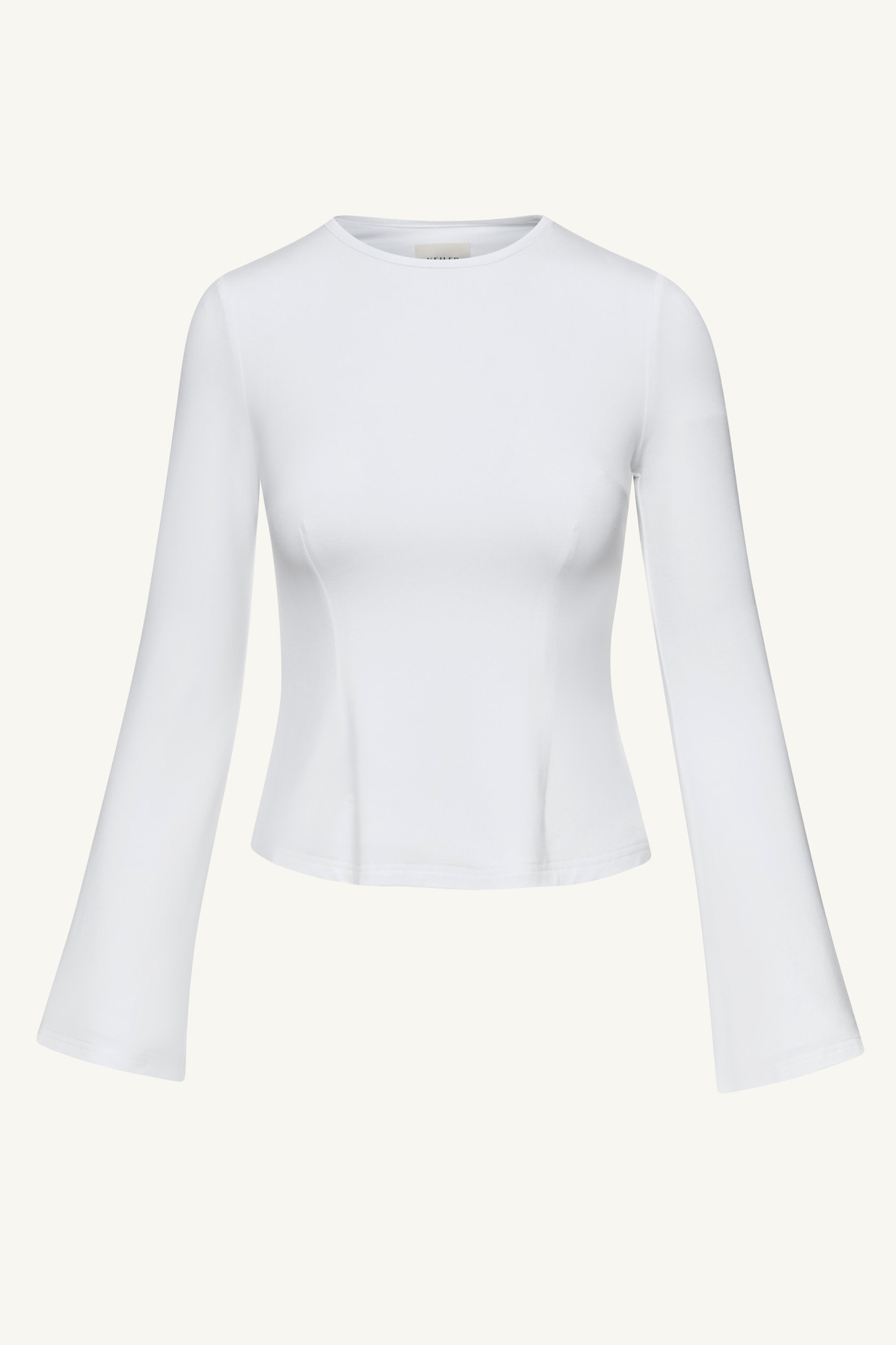 Essential Jersey Flare Sleeve Top - White Clothing Veiled 
