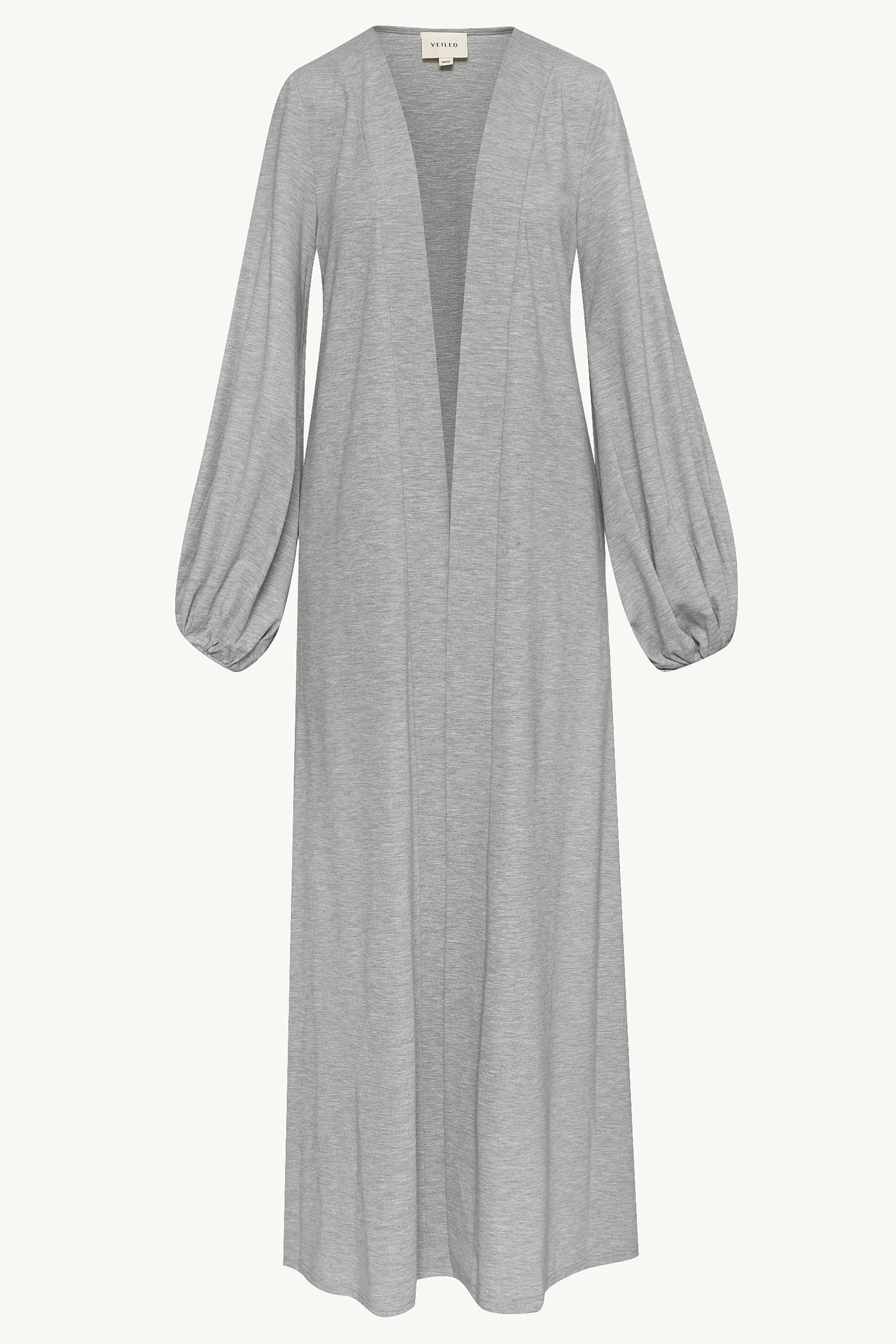 Essential Jersey Open Abaya - Heather Grey Clothing Veiled 