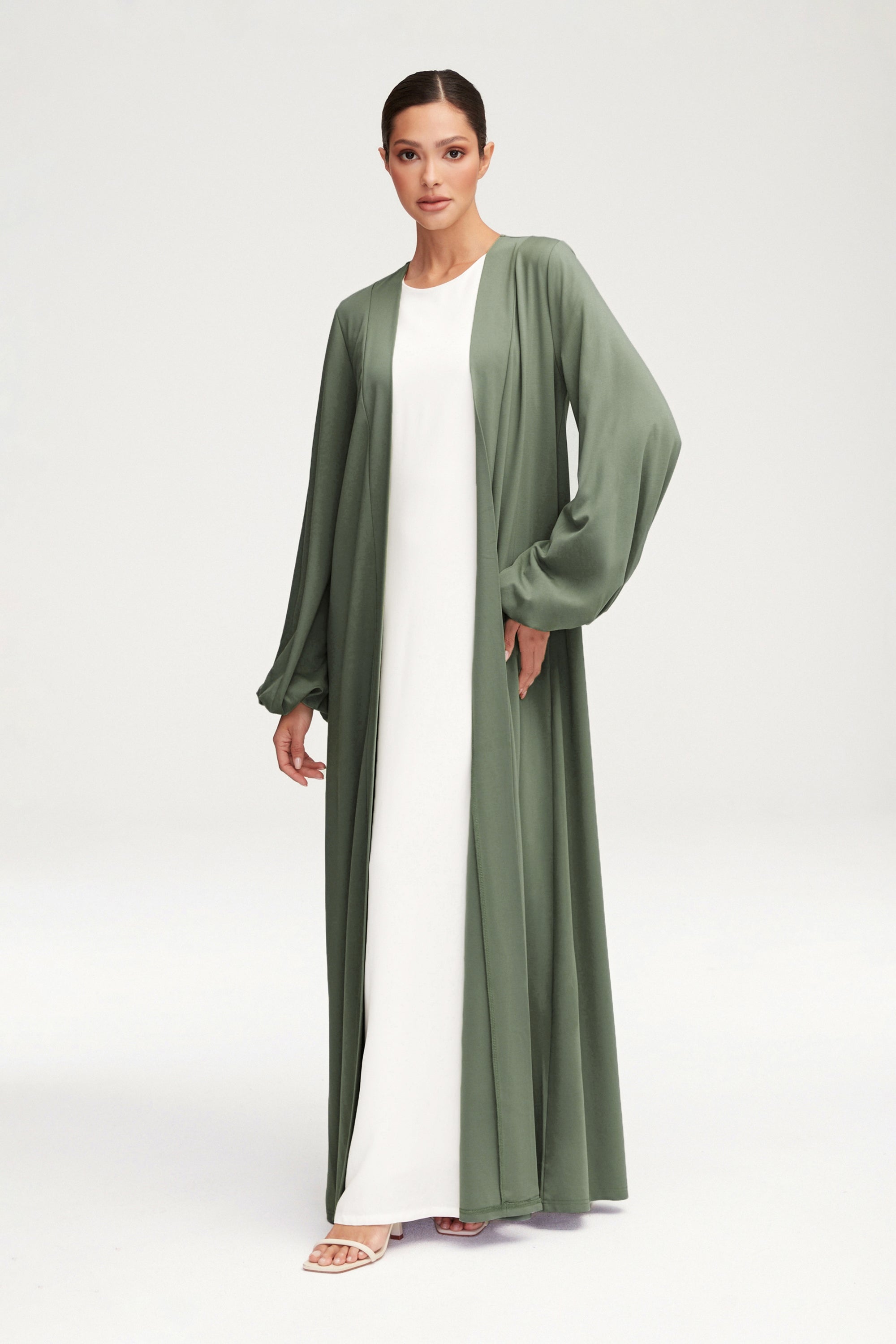 Essential Jersey Open Abaya - Sage Clothing Veiled 