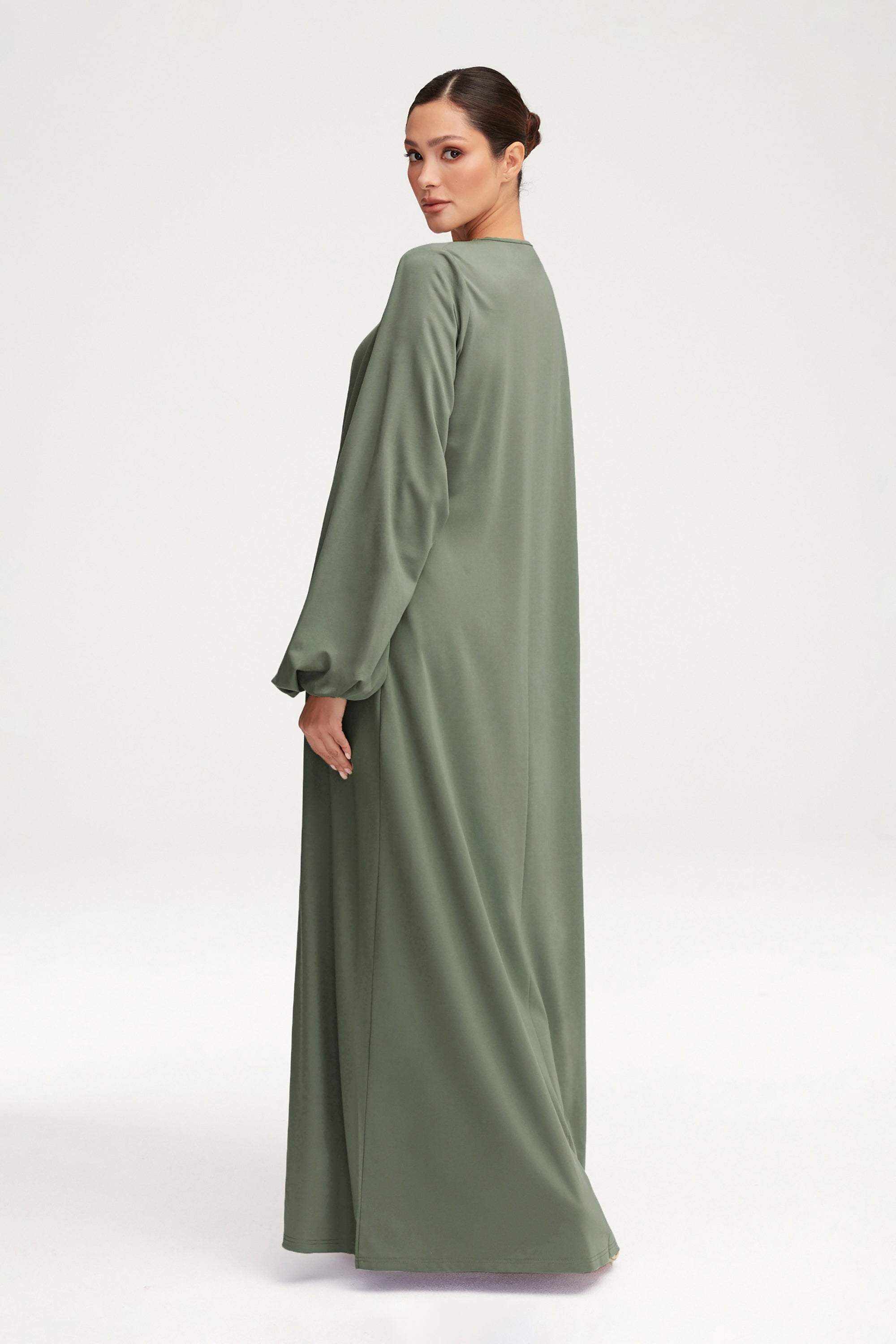 Essential Jersey Open Abaya - Sage Clothing Veiled 