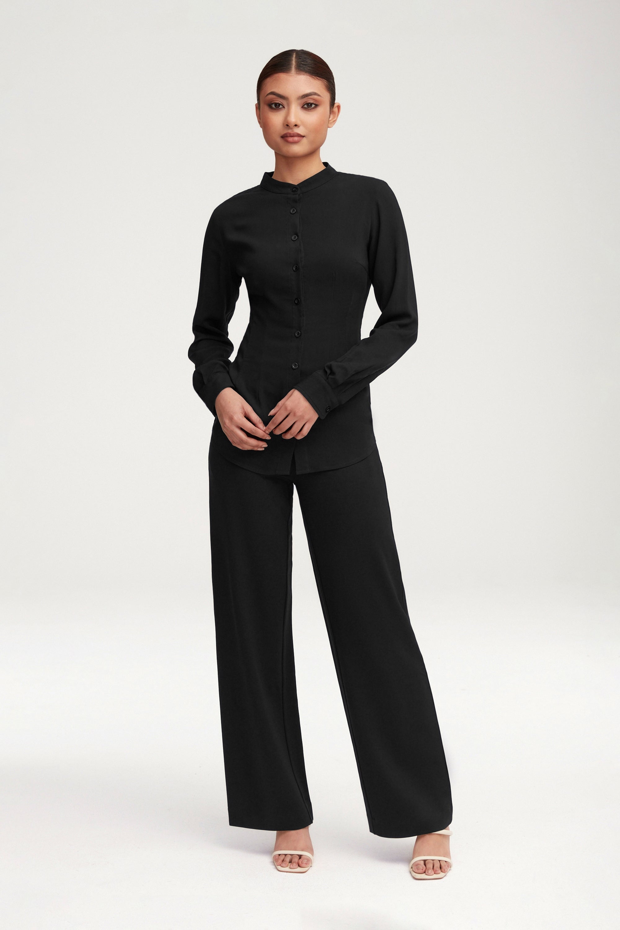 Essential Jersey Wide Leg Pants - Black Clothing Veiled 