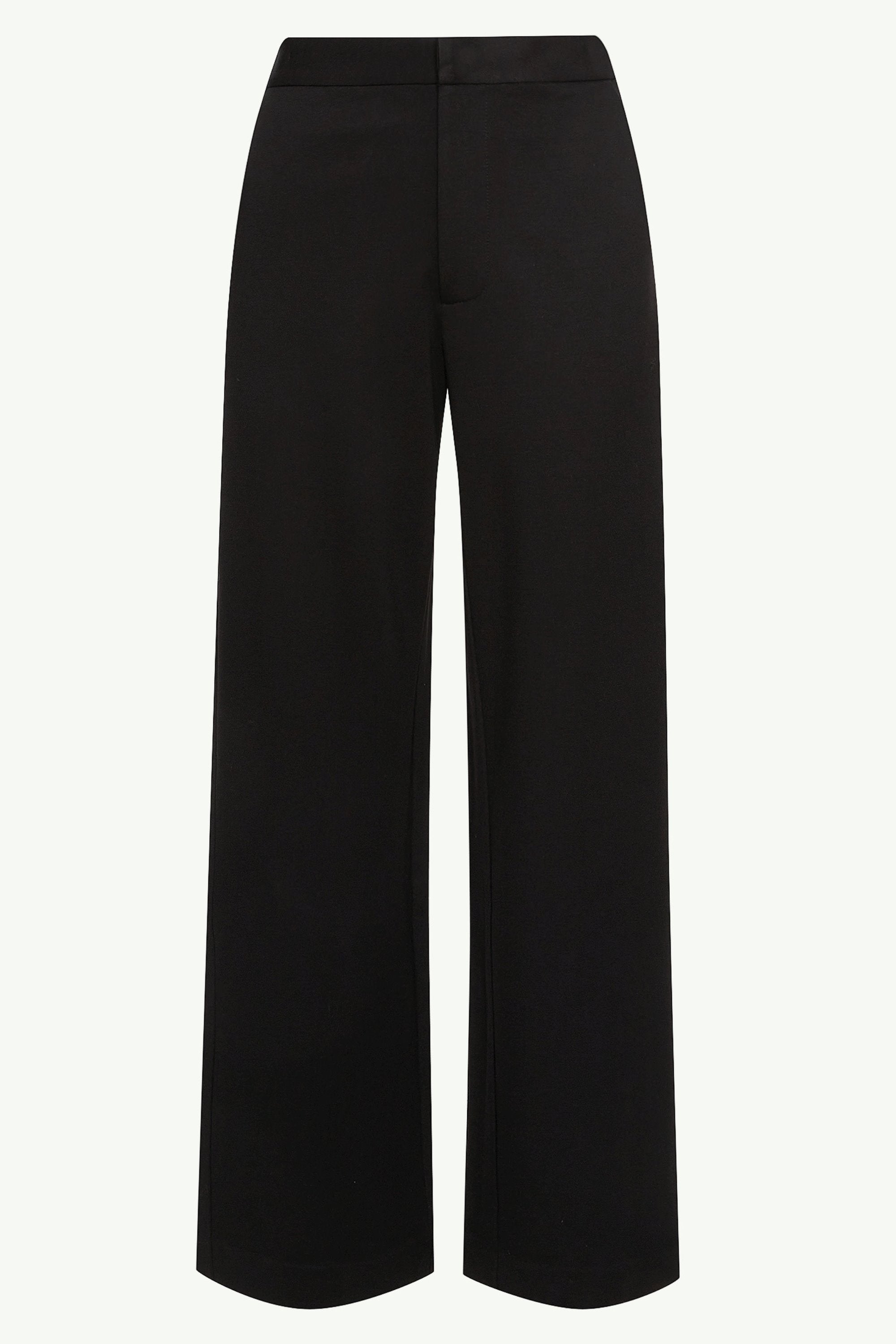 Essential Jersey Wide Leg Pants - Black Clothing Veiled 