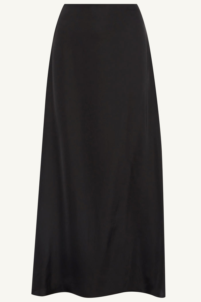 Essential Satin Maxi Skirt - Black