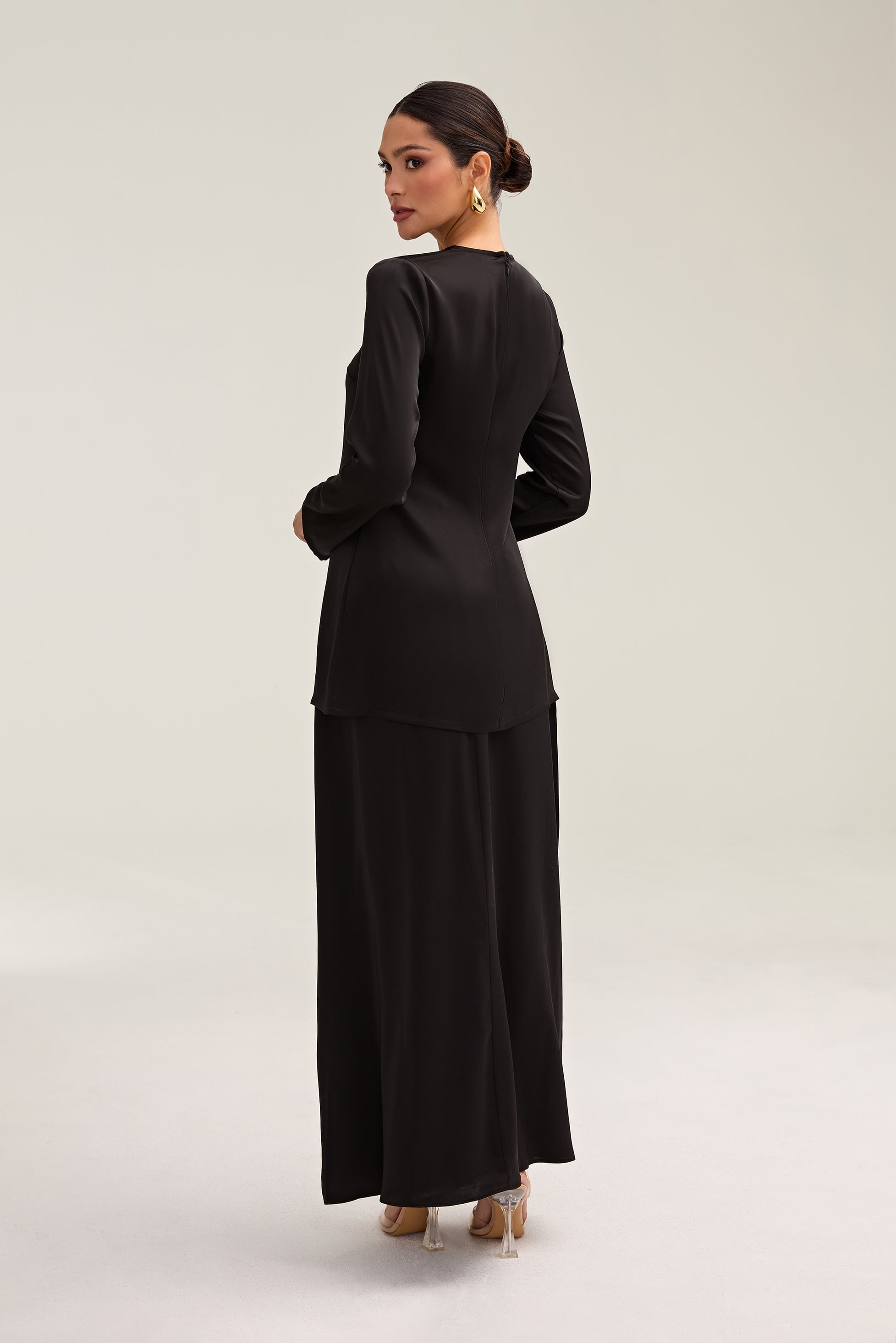 Essential Satin Maxi Skirt - Black Clothing saigonodysseyhotel 