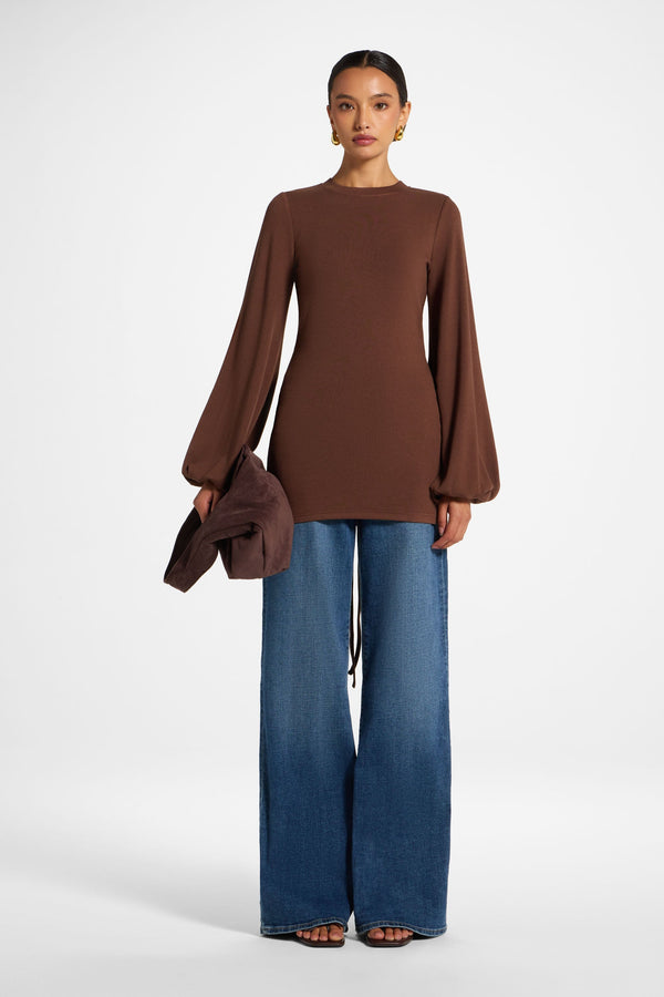 Essential Tie Back Top - Coffee Quartz Top Veiled 